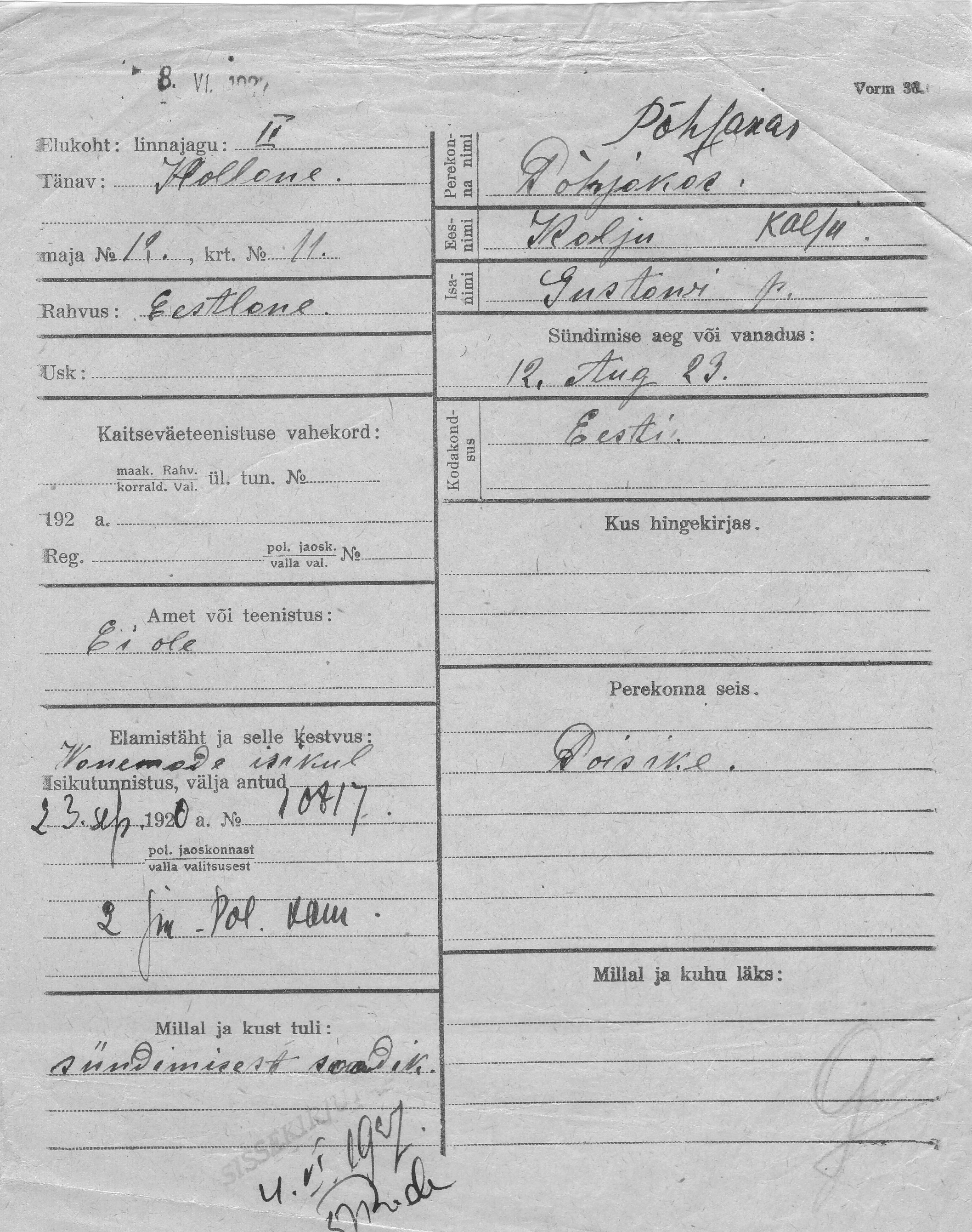 Põhjakas, Kalju, Gustaw