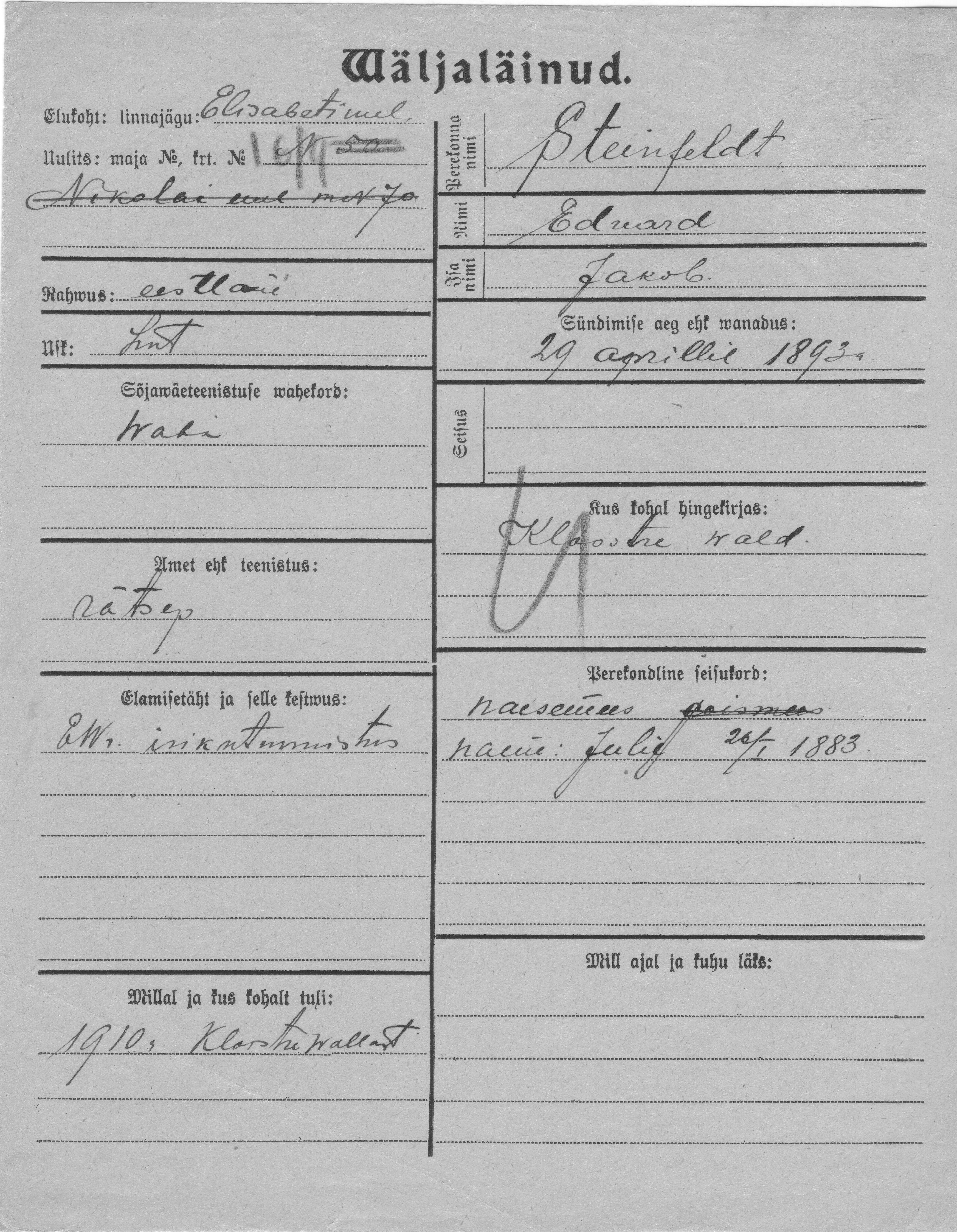 Steinfeldt, Eduard, Jakob