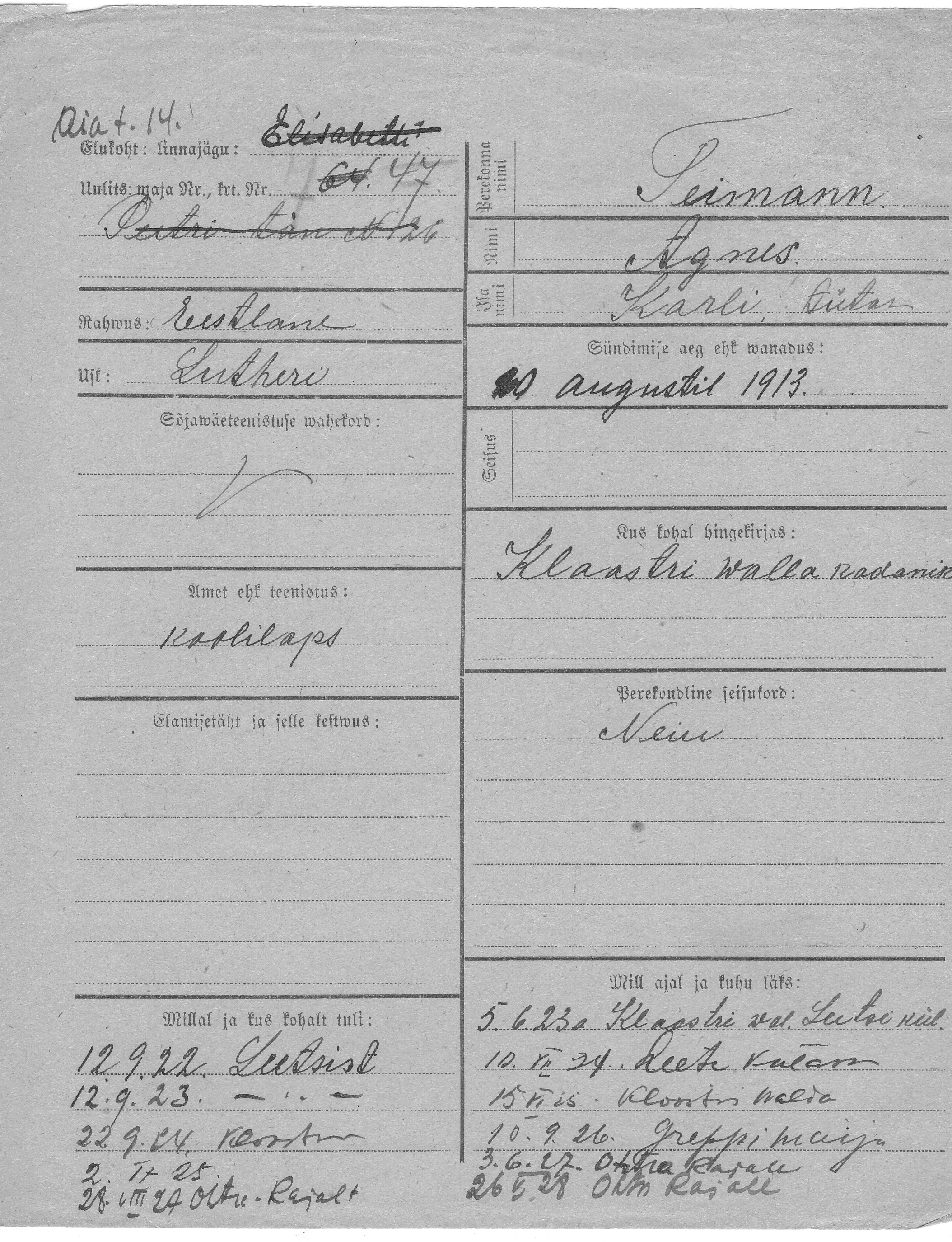 Teimann, Agnes, Karl