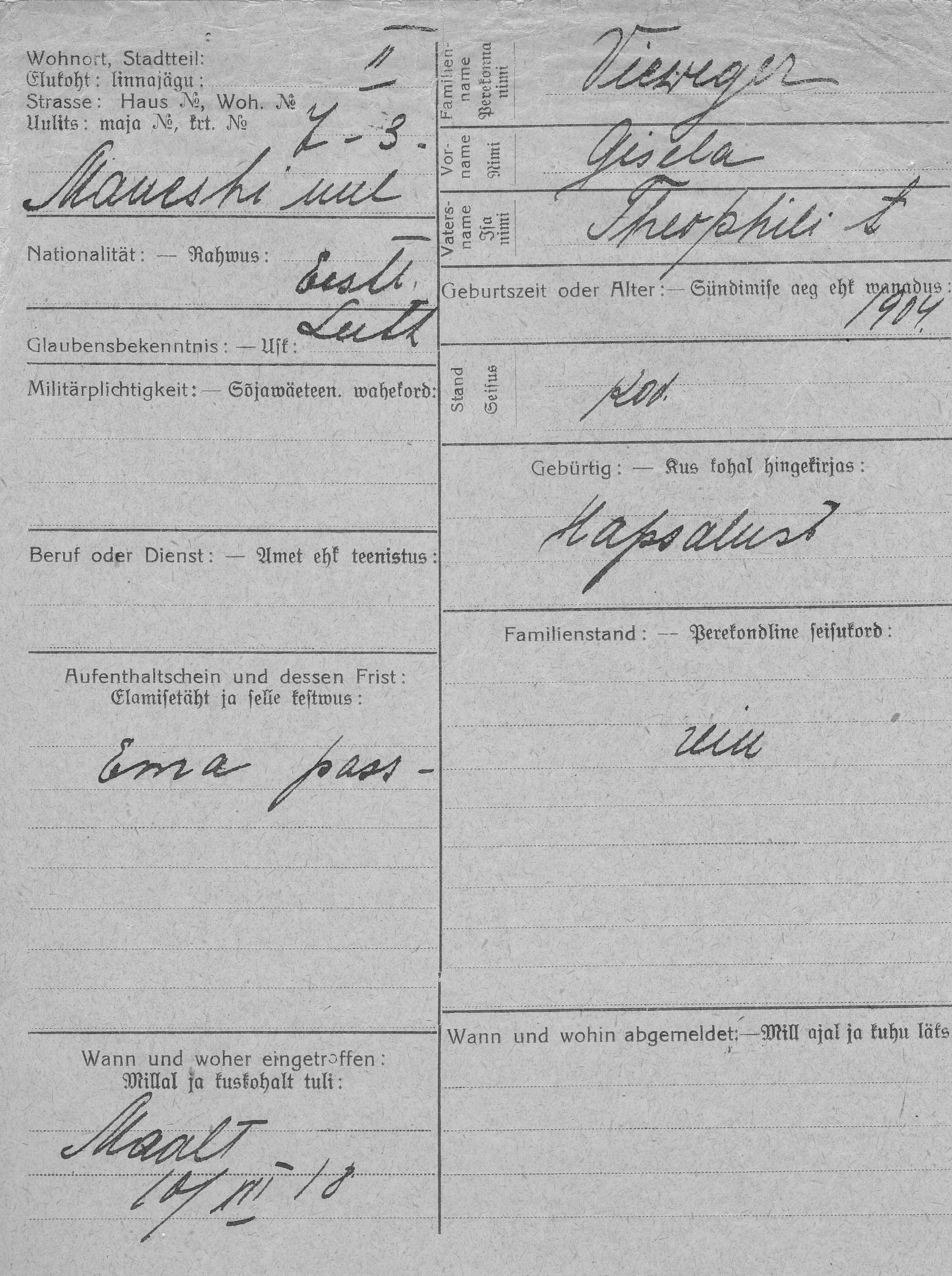 Vieweger, Gisela, Theophil