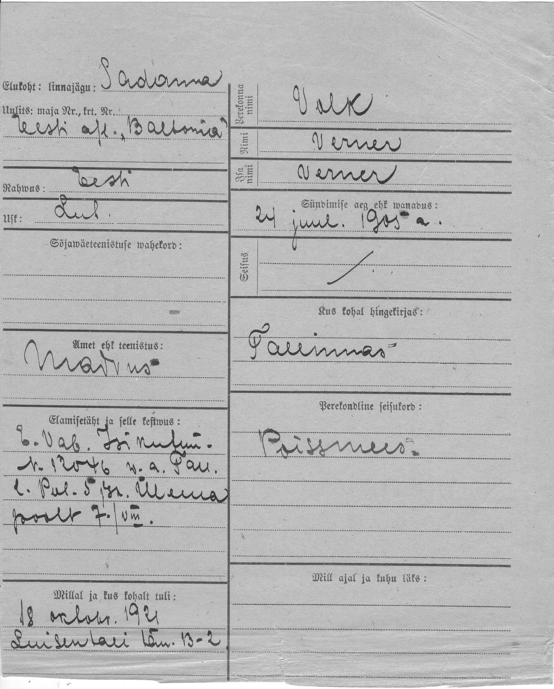 Volk, Verner, Verner