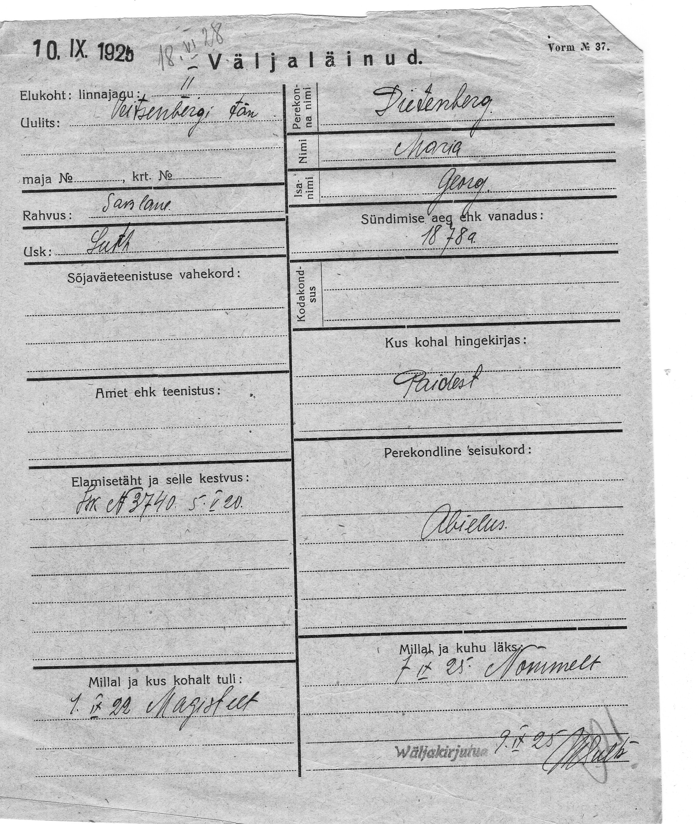 Dietenberg, Maria, Georg