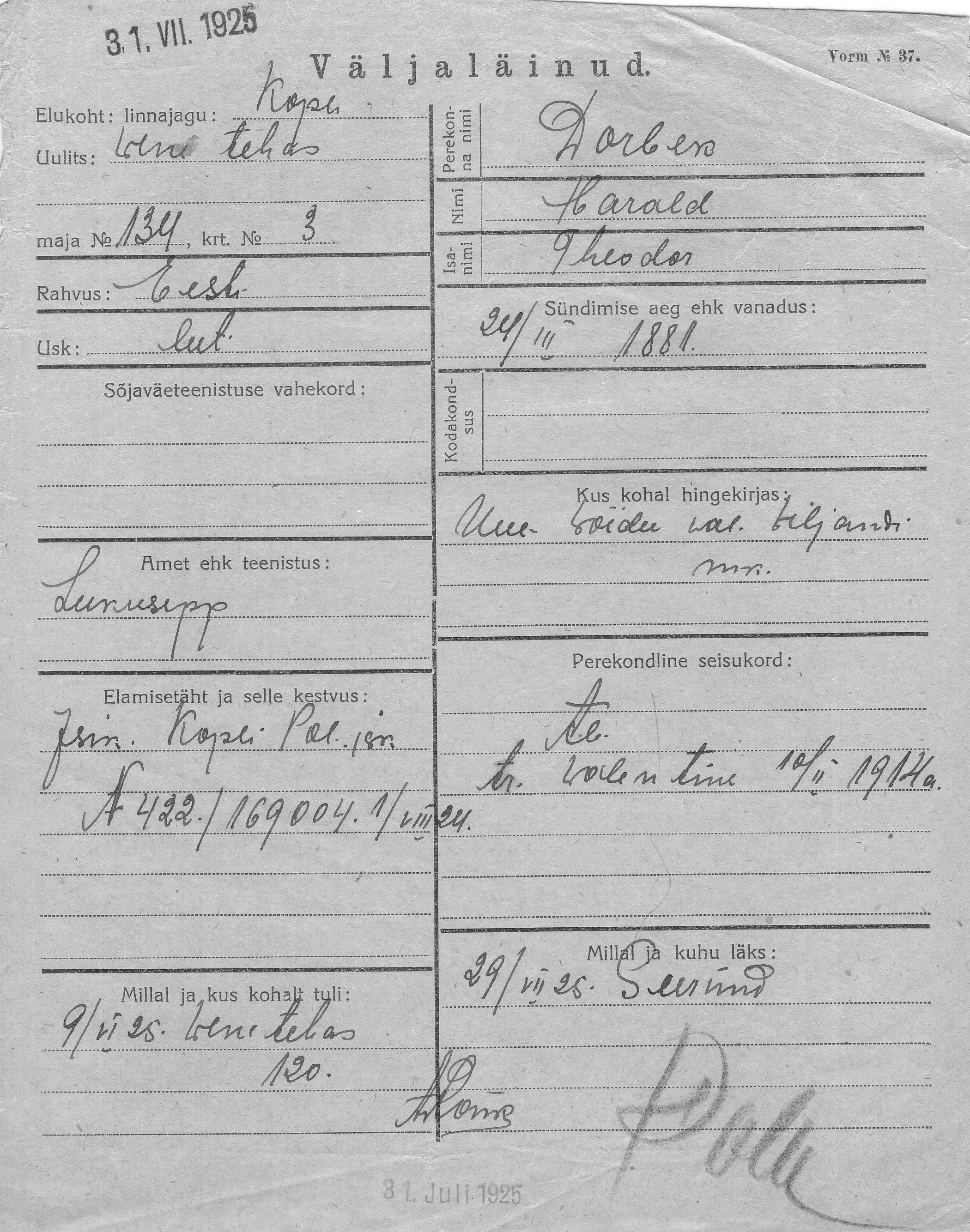 Dorbek, Harald, Theodor