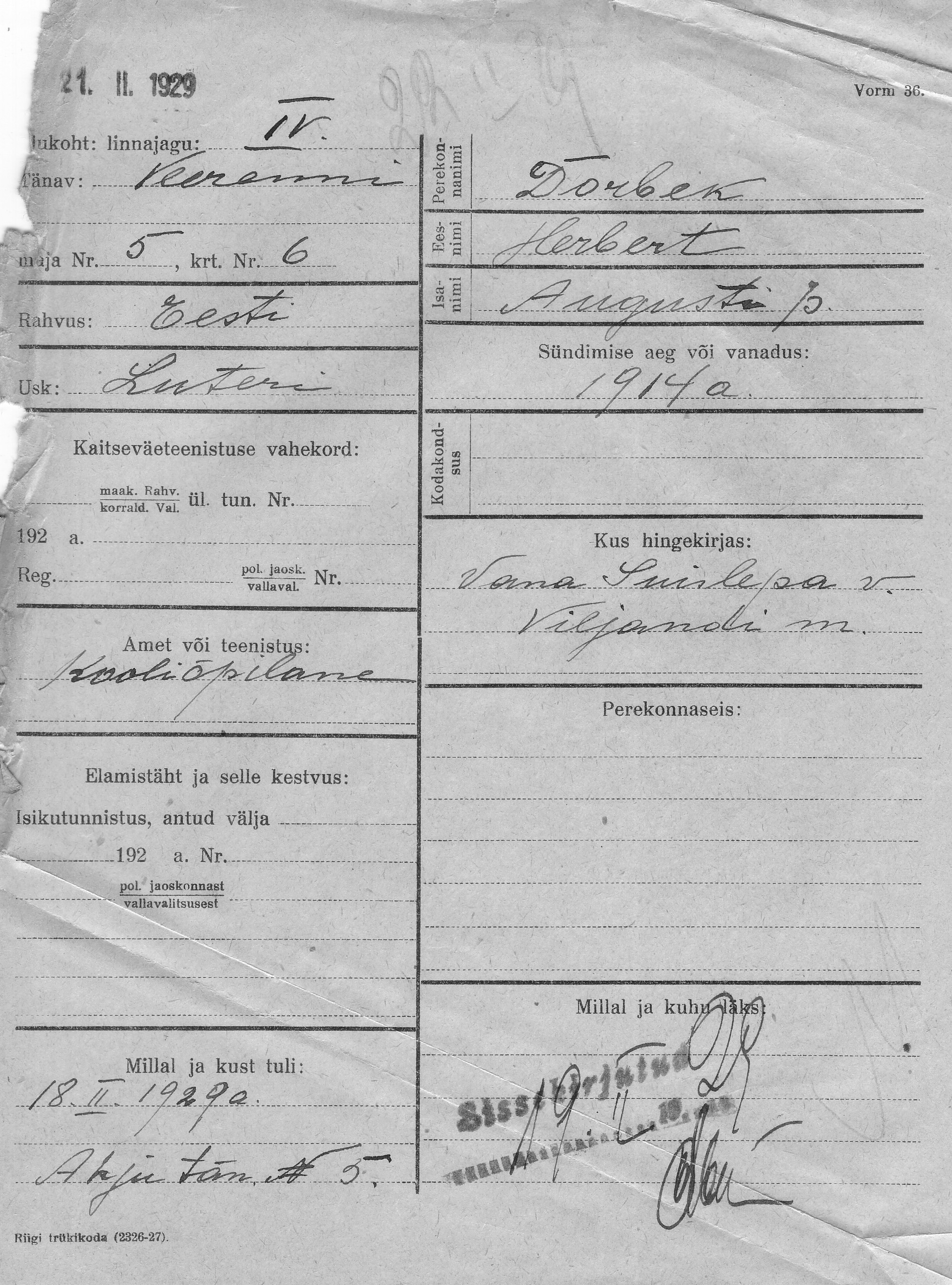 Dorbek, Herbert, August