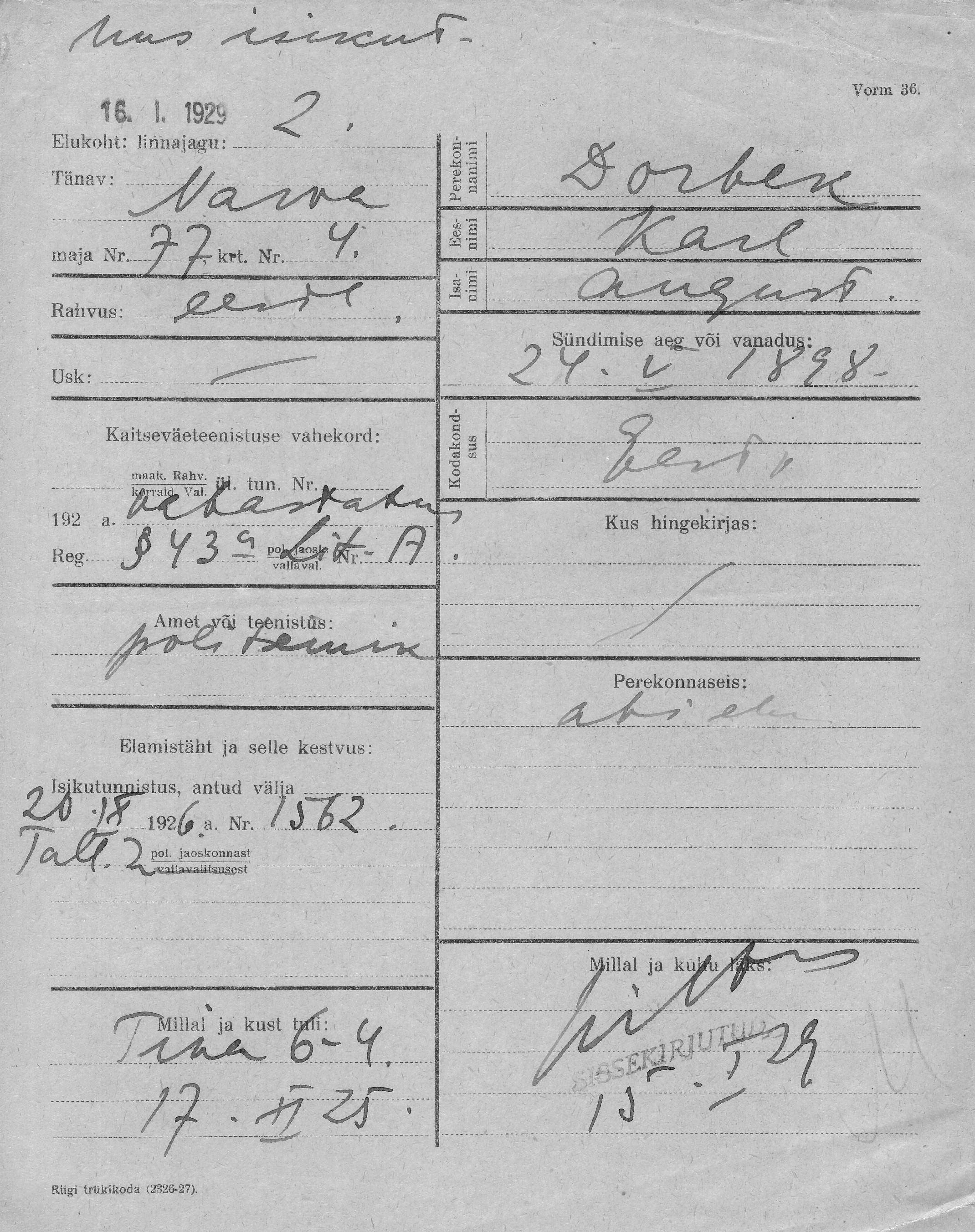 Dorbek, Karl, August