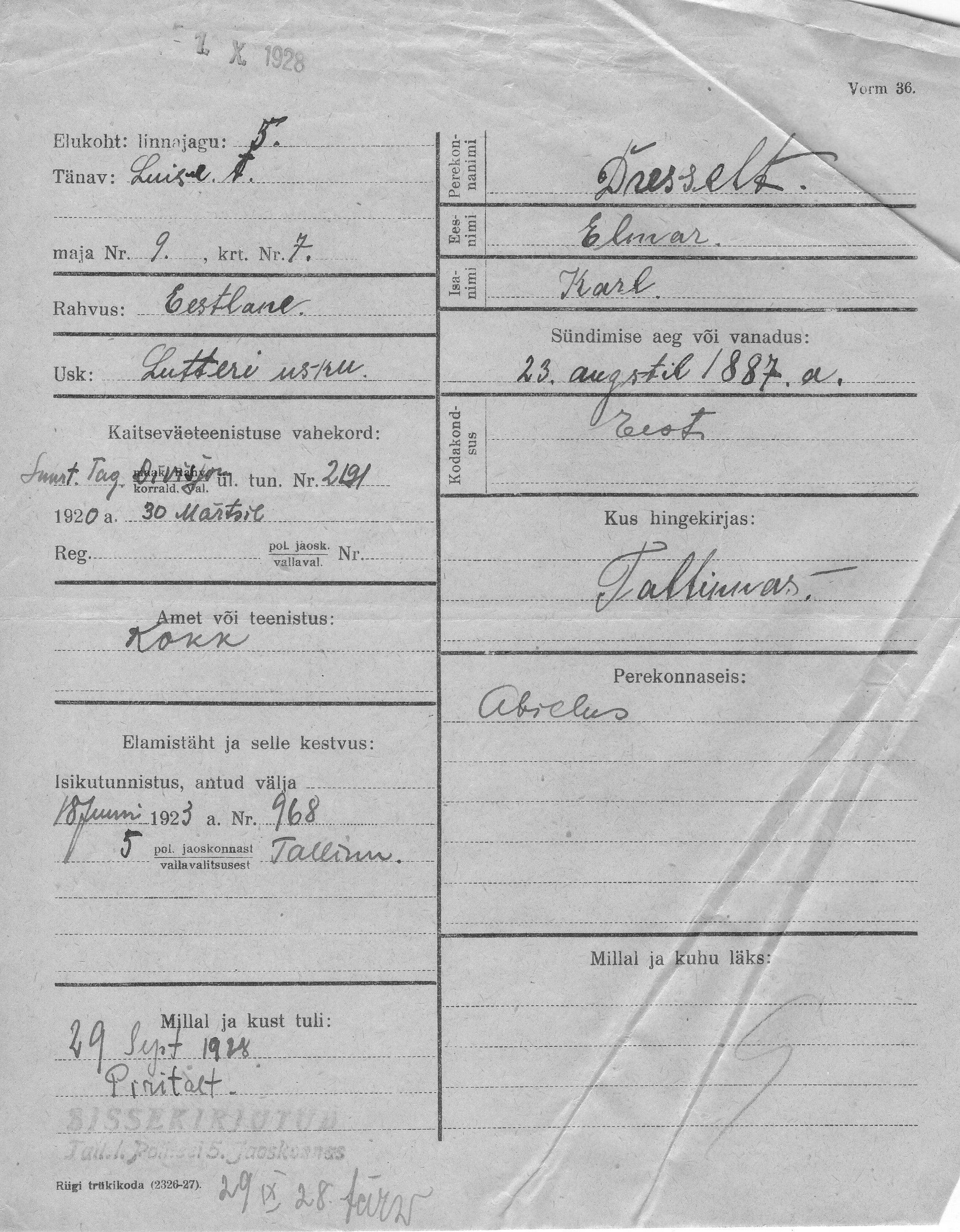 Dresselt, Elmar, Karl