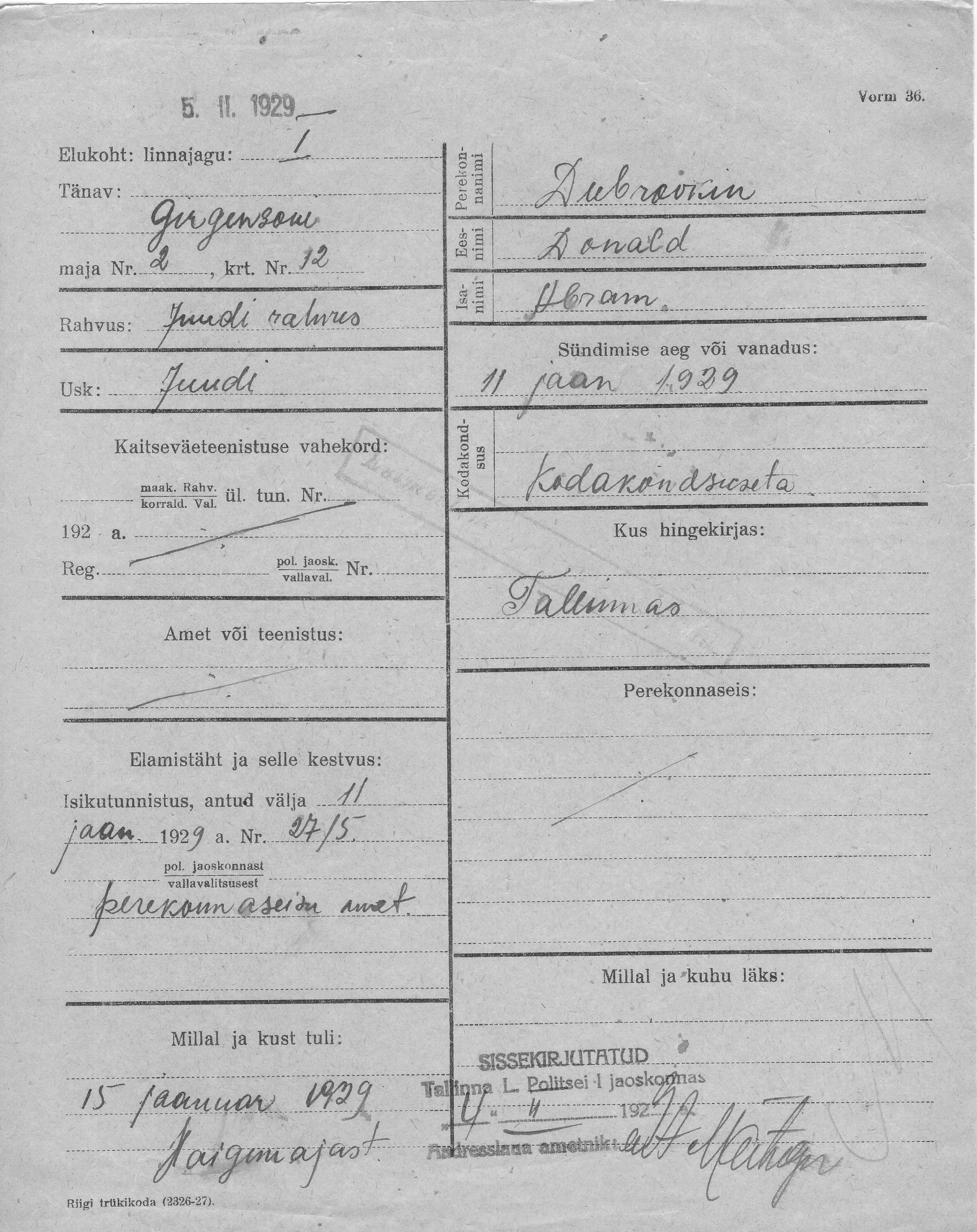 Dubrovkin, Donald, Abram