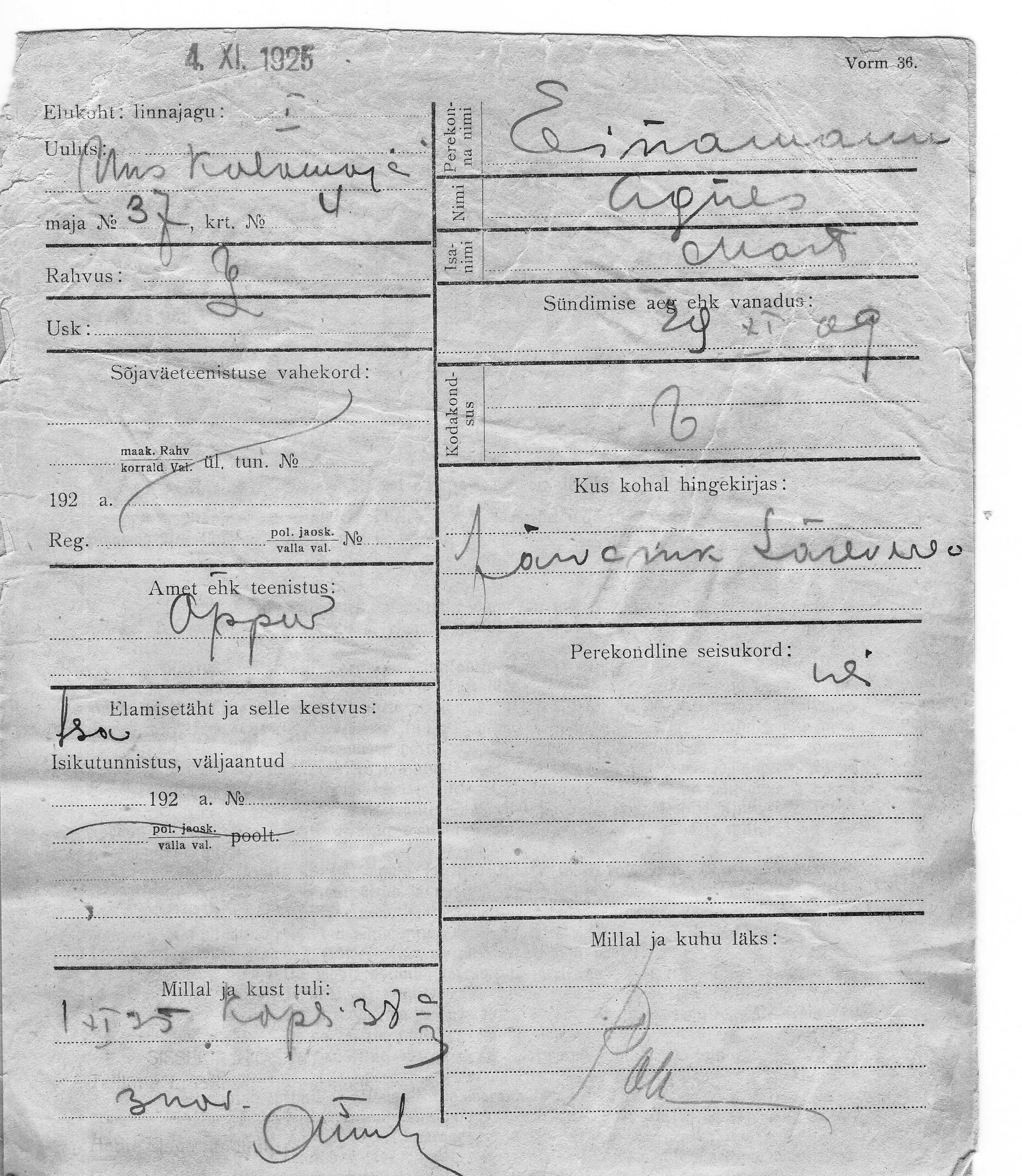 Einamann, Agnes, Mart