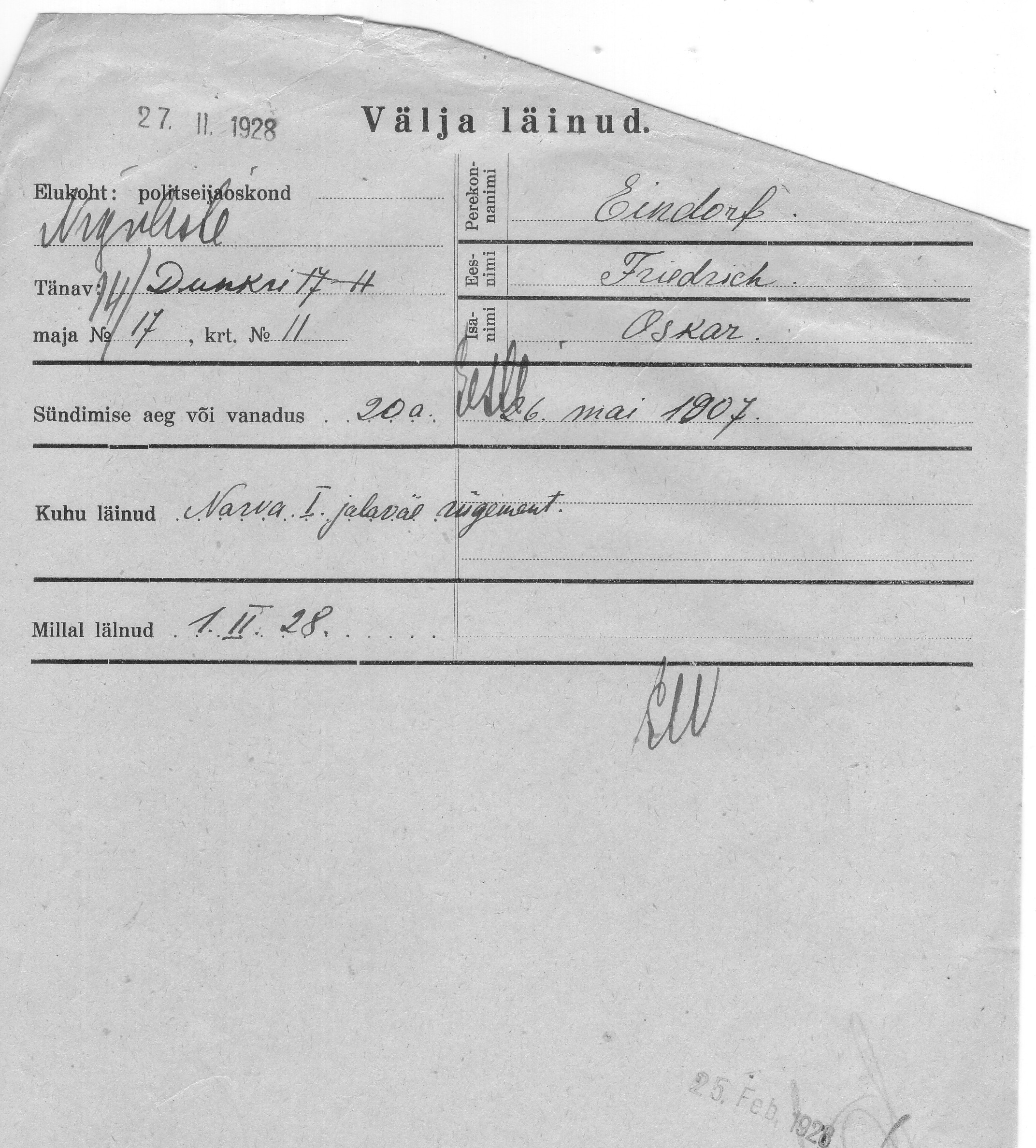 Eindorf, Friedrich, Oskar