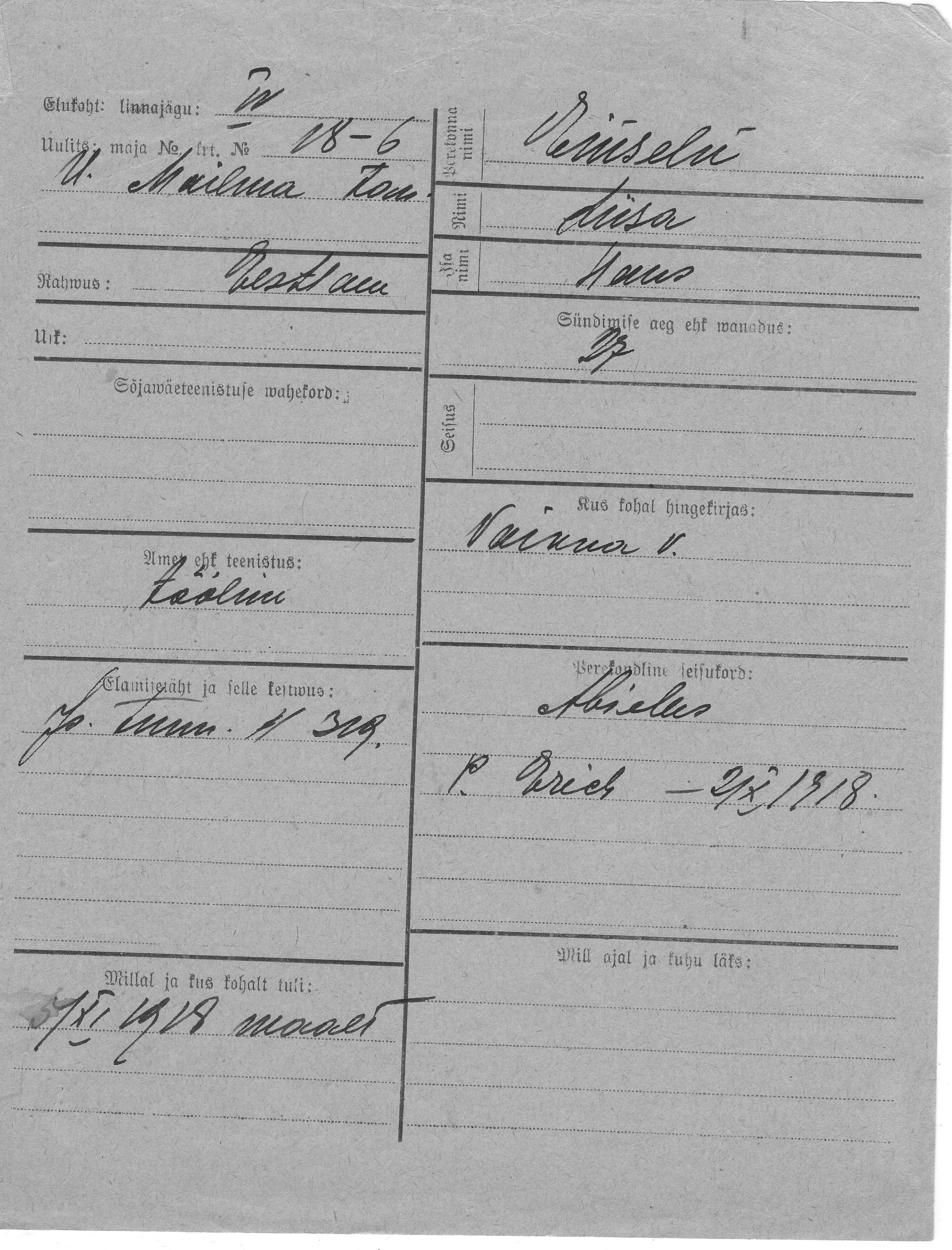 Einseln, Liisa, Hans