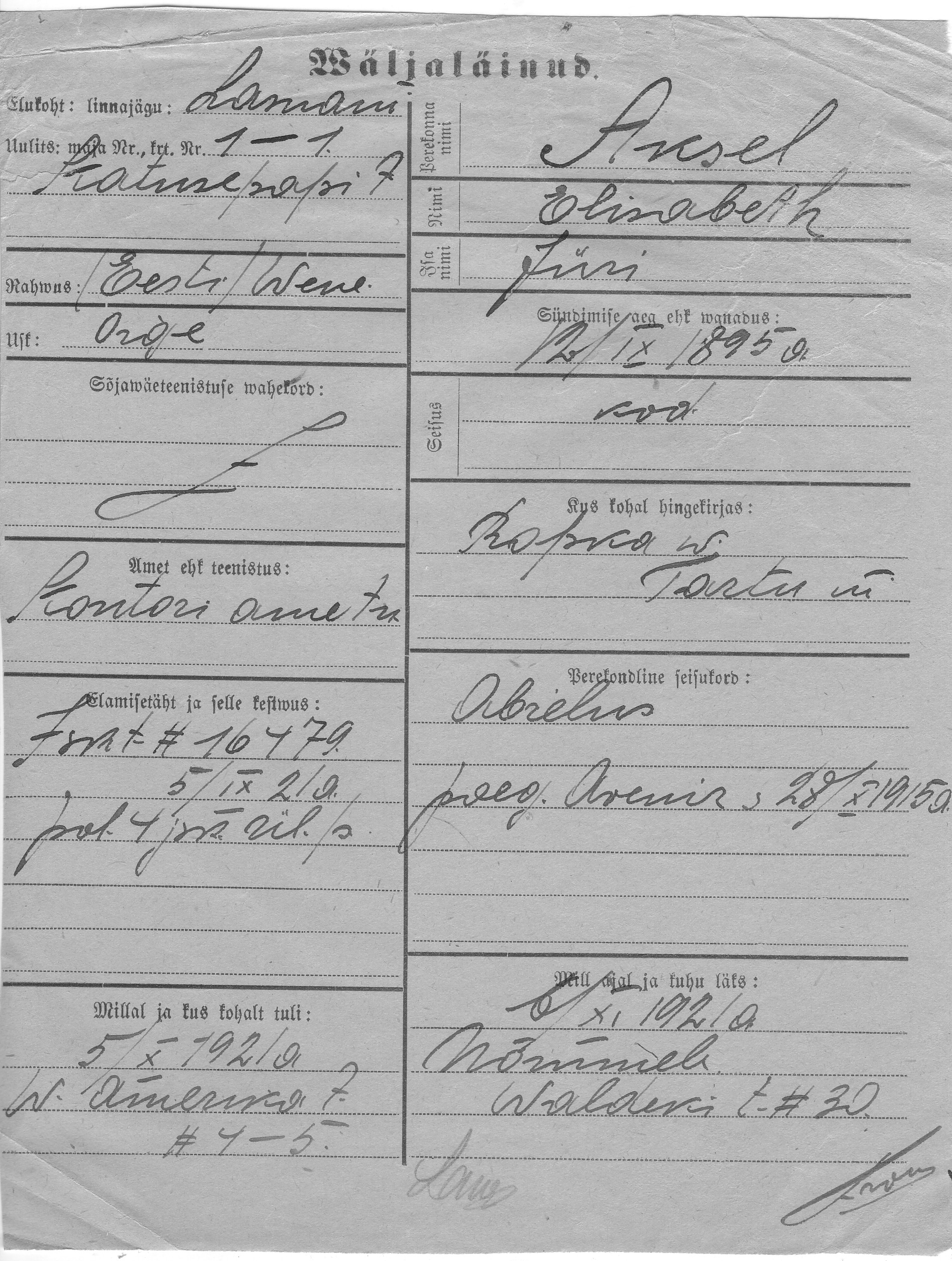 Aksel, Elisabeth, Jüri