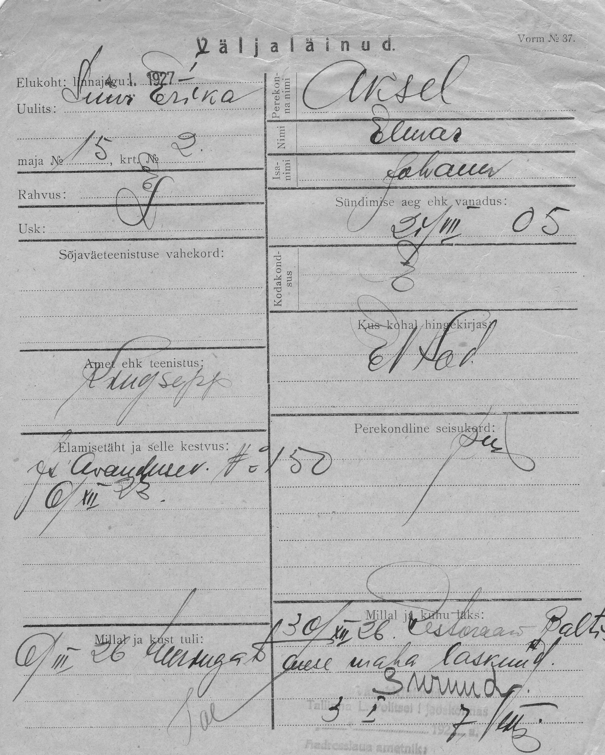 Aksel, Elmar, Johann