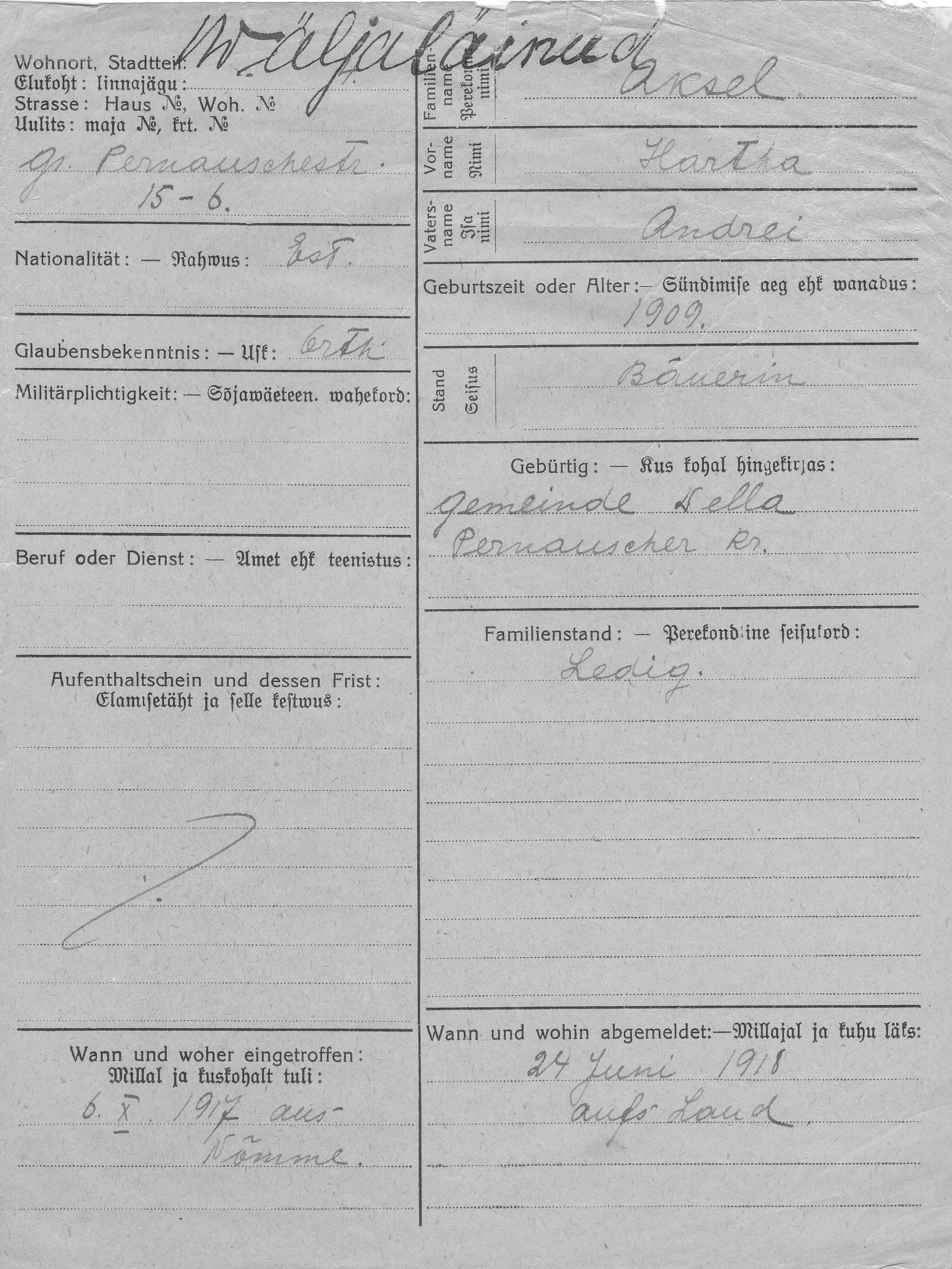 Aksel, Hartha, Andrei