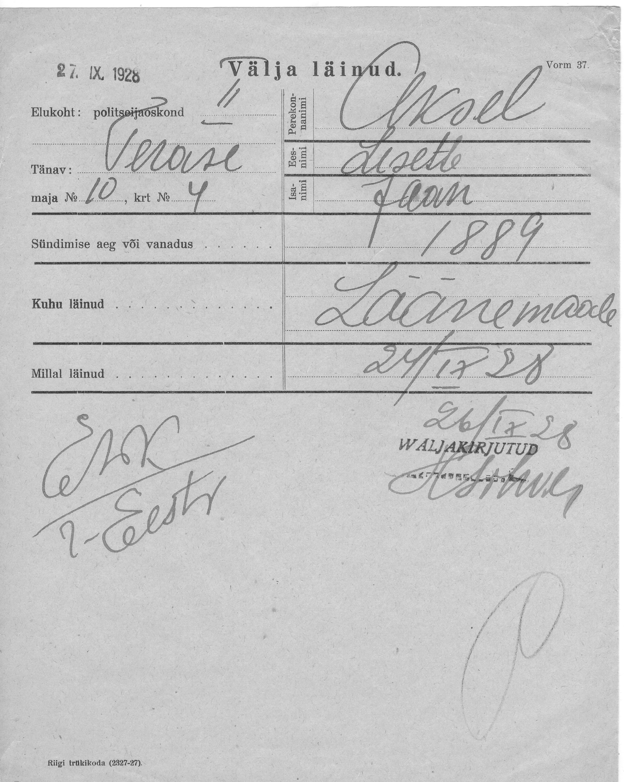 Aksel, Lisette, Jaan