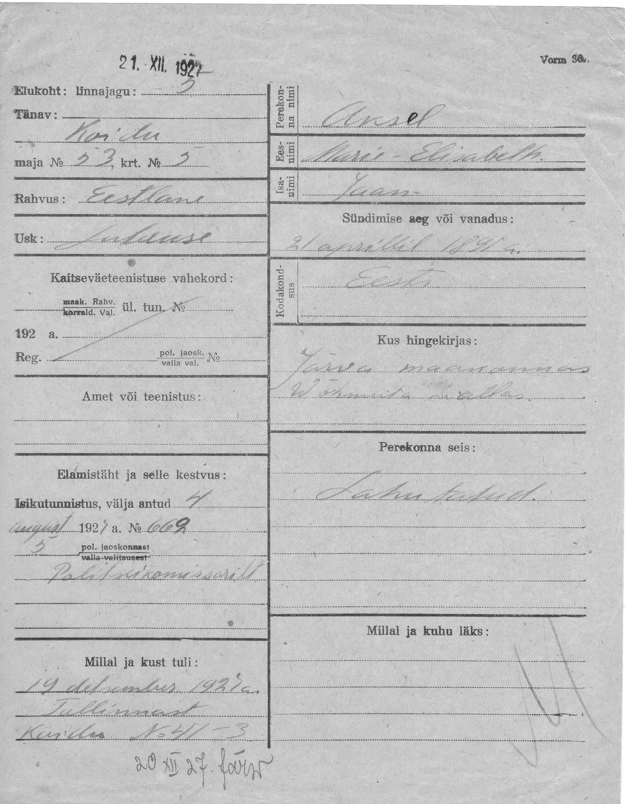 Aksel, Marie-Elisabeth, Jaan