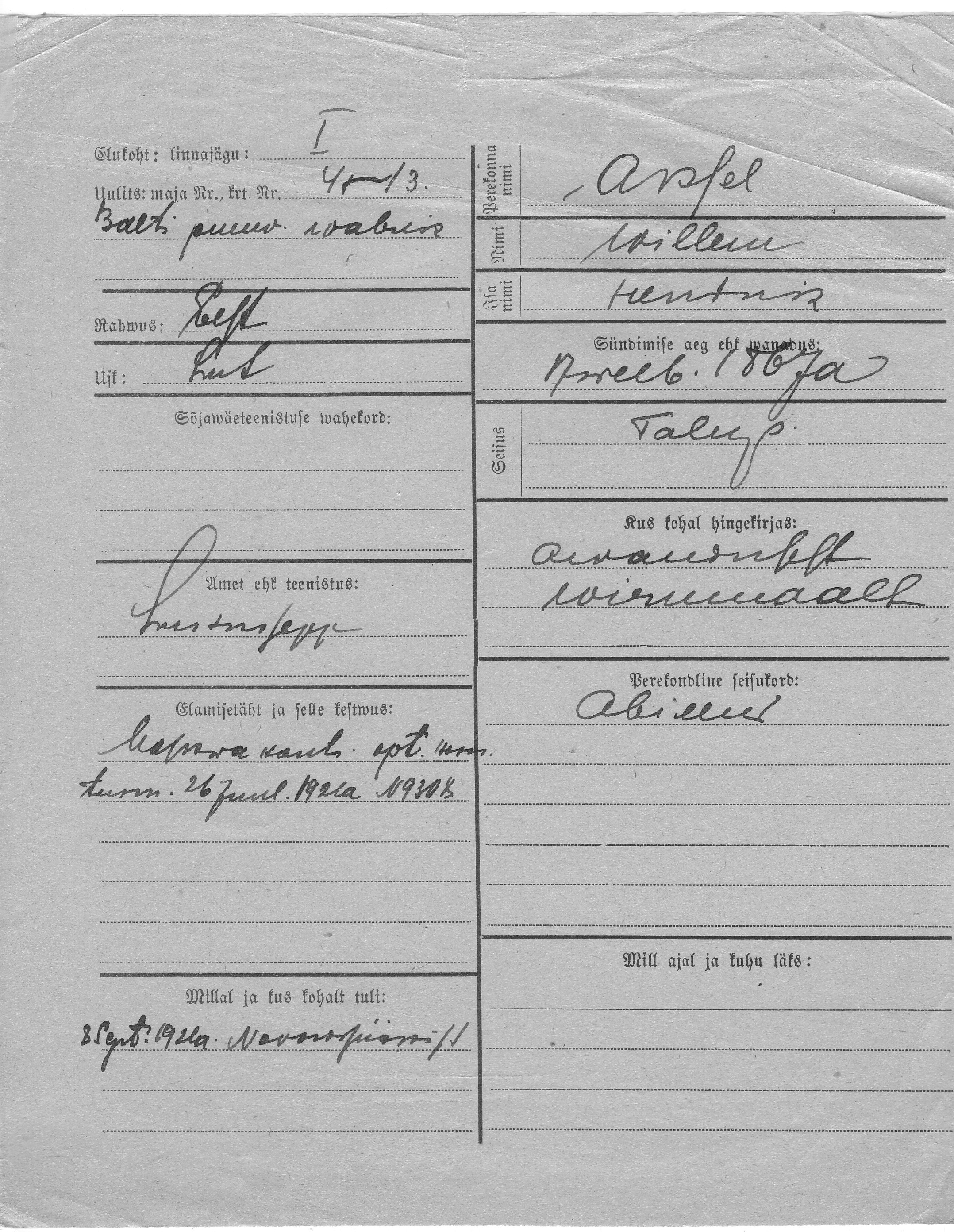 Aksel, Willem, Hendrik