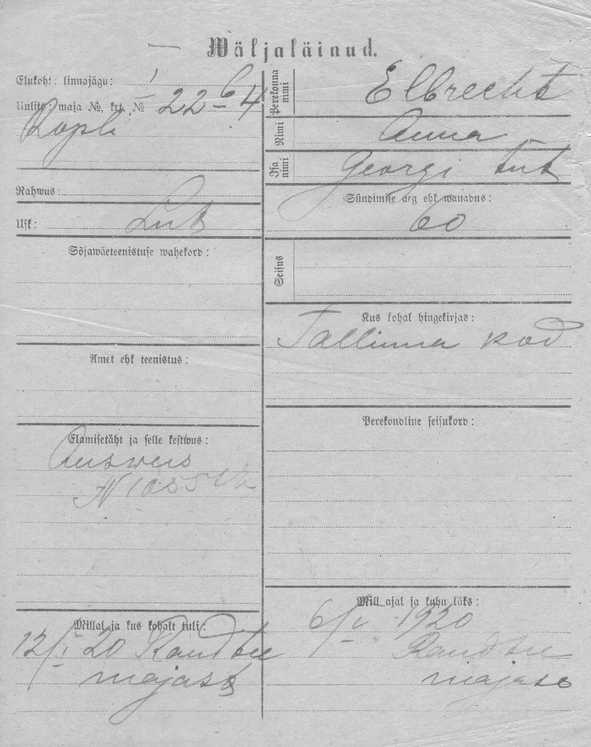 Elbrecht, Anna, Georg