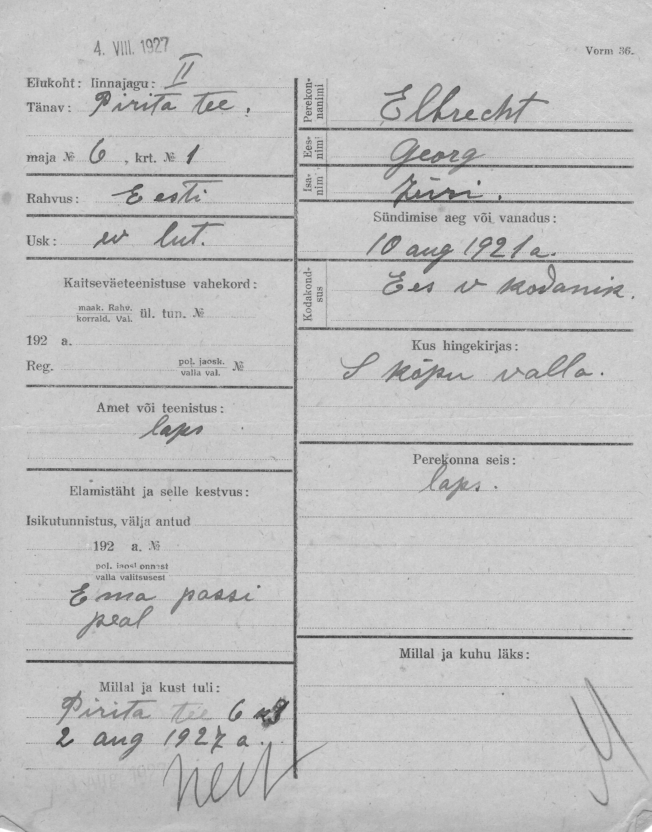 Elbrecht, Georg, Jüri