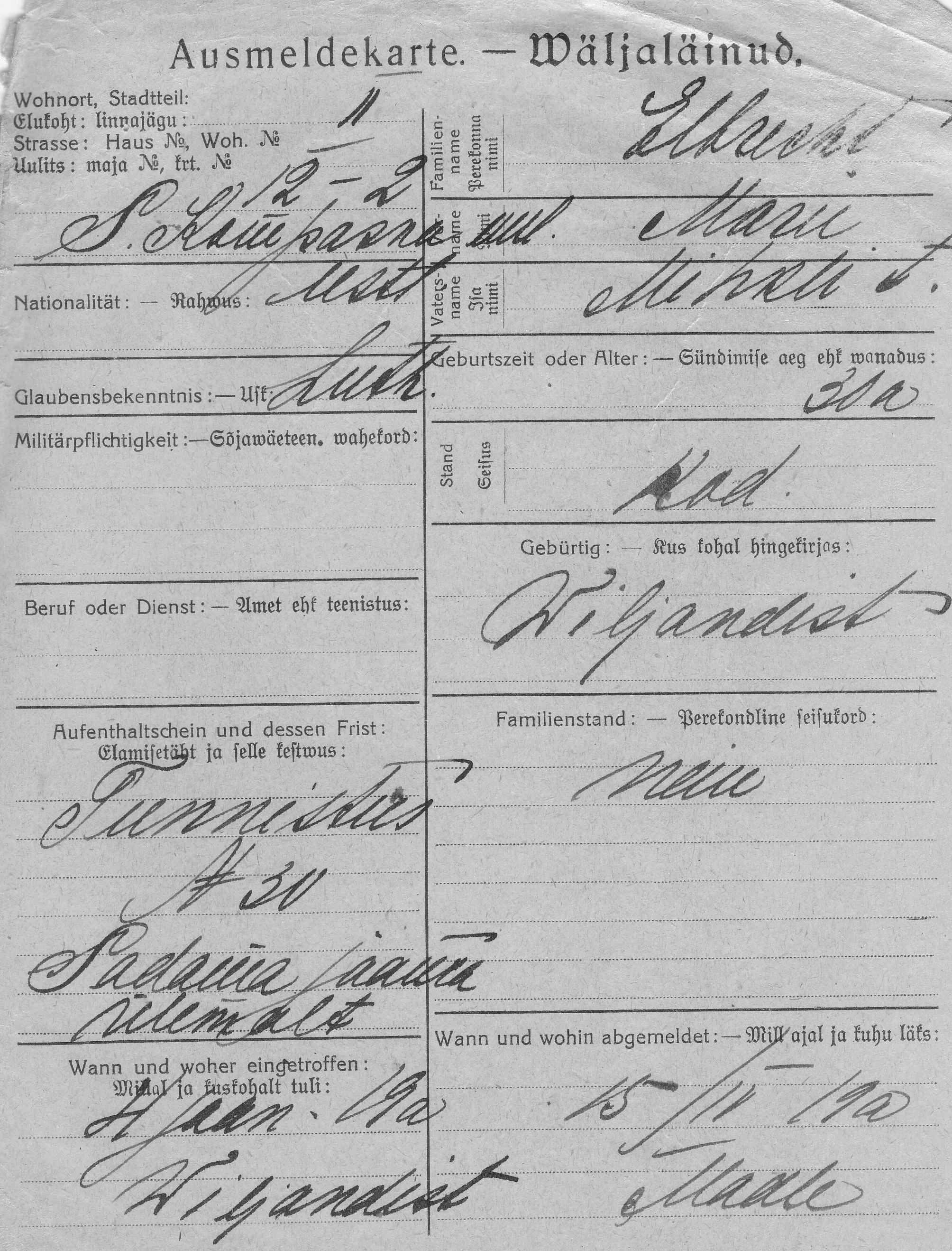 Elbrecht, Marie, Mihkel