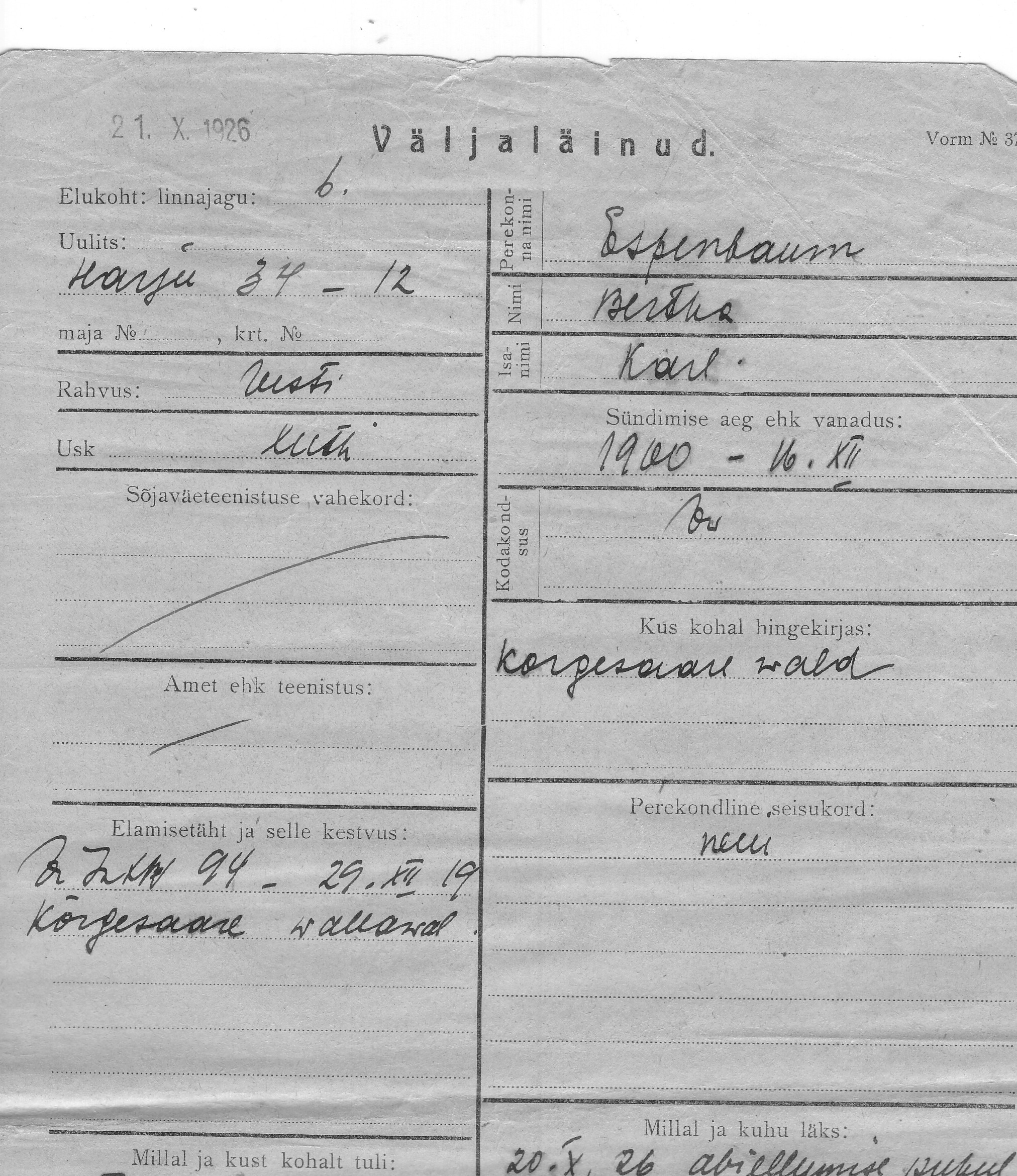 Espenbaum, Betha, Karl