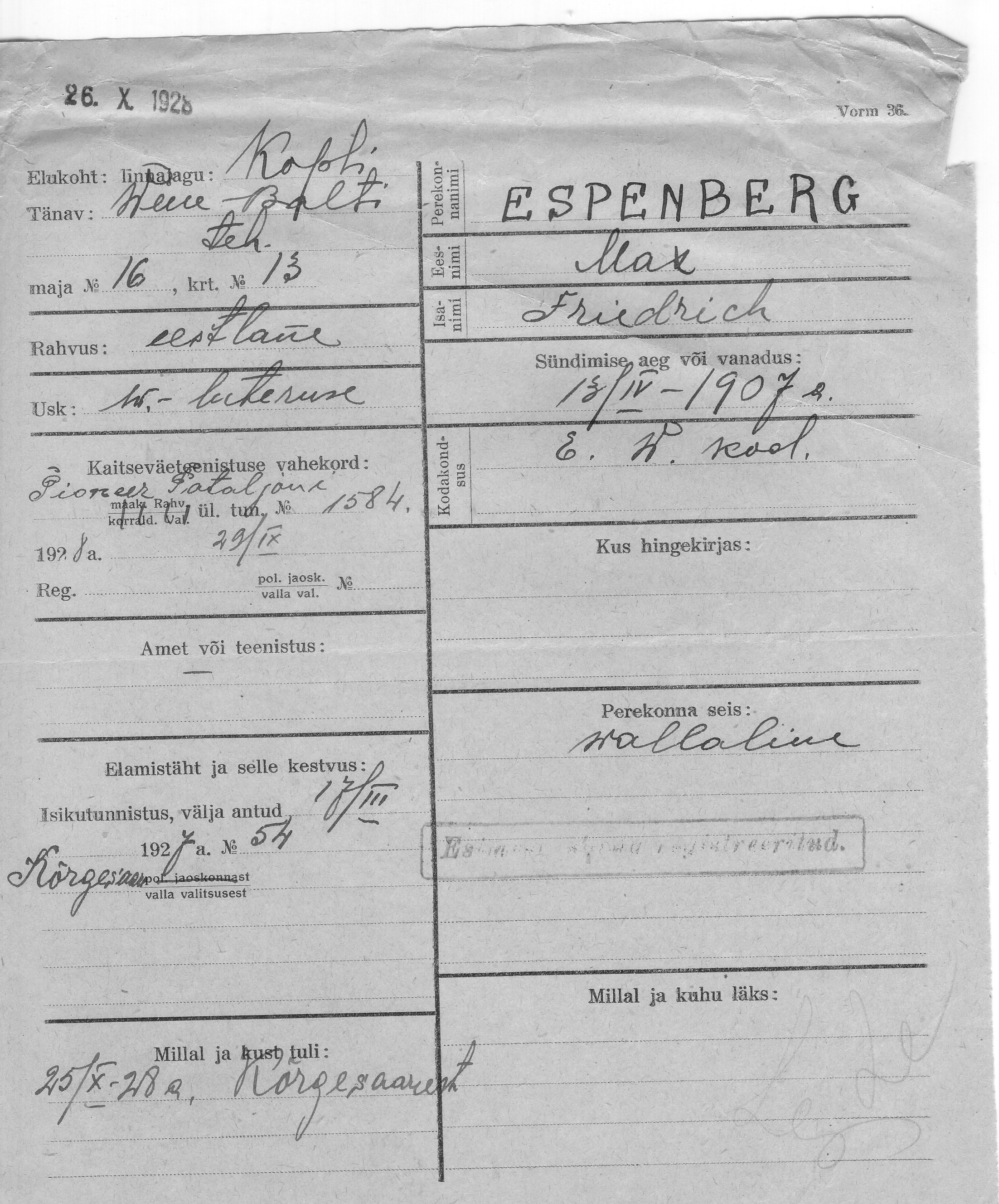 Espenberg, Max, Friedrich