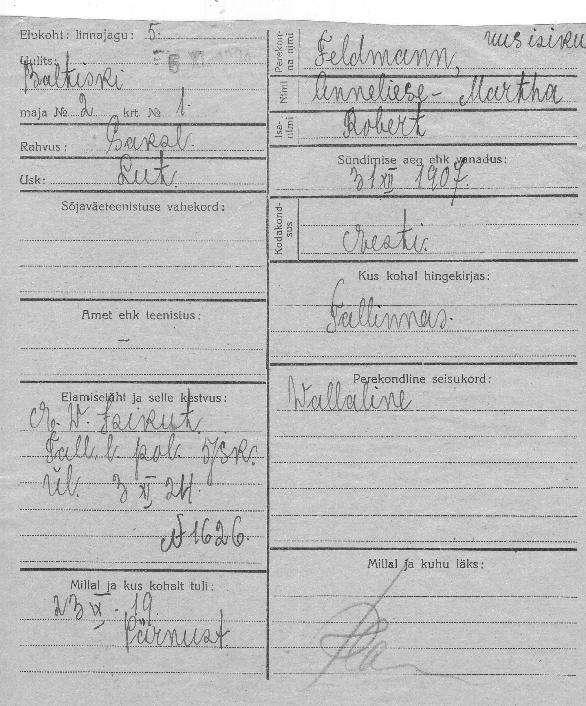 Feldmann, Annelese, Martha