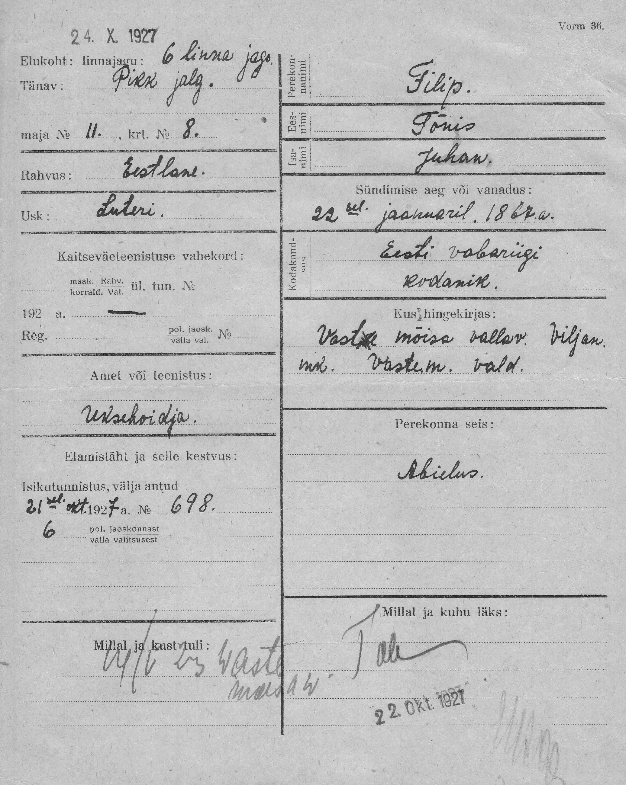 Filip, Tõnis, Juhan