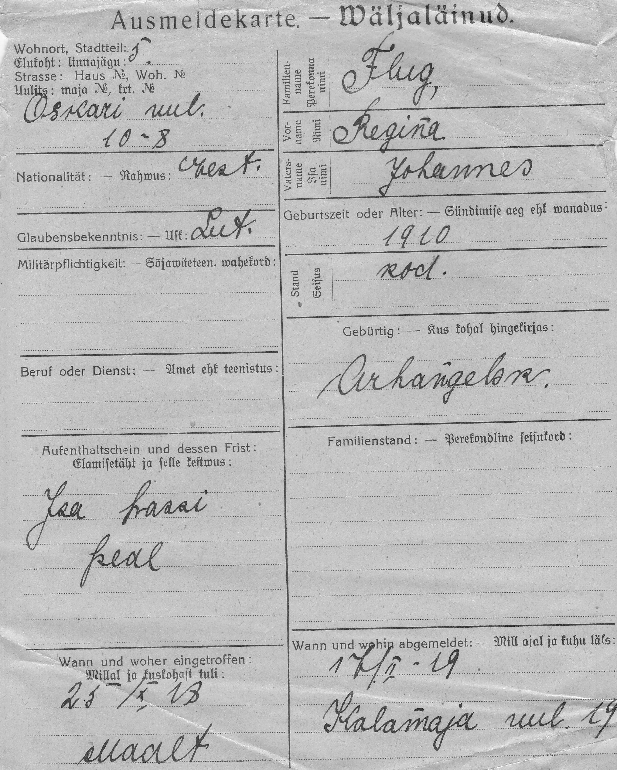 Flug, Regina, Johannes