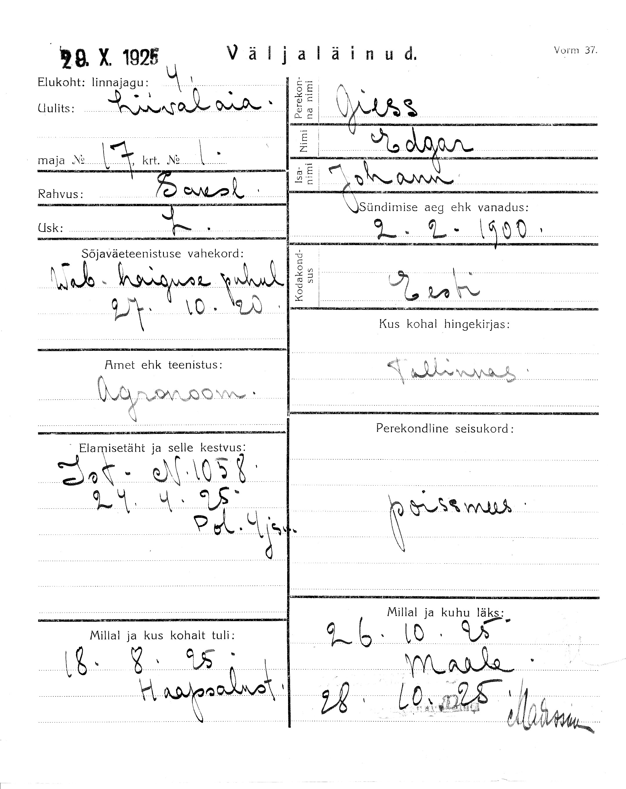 Giess, Edgar, Johann