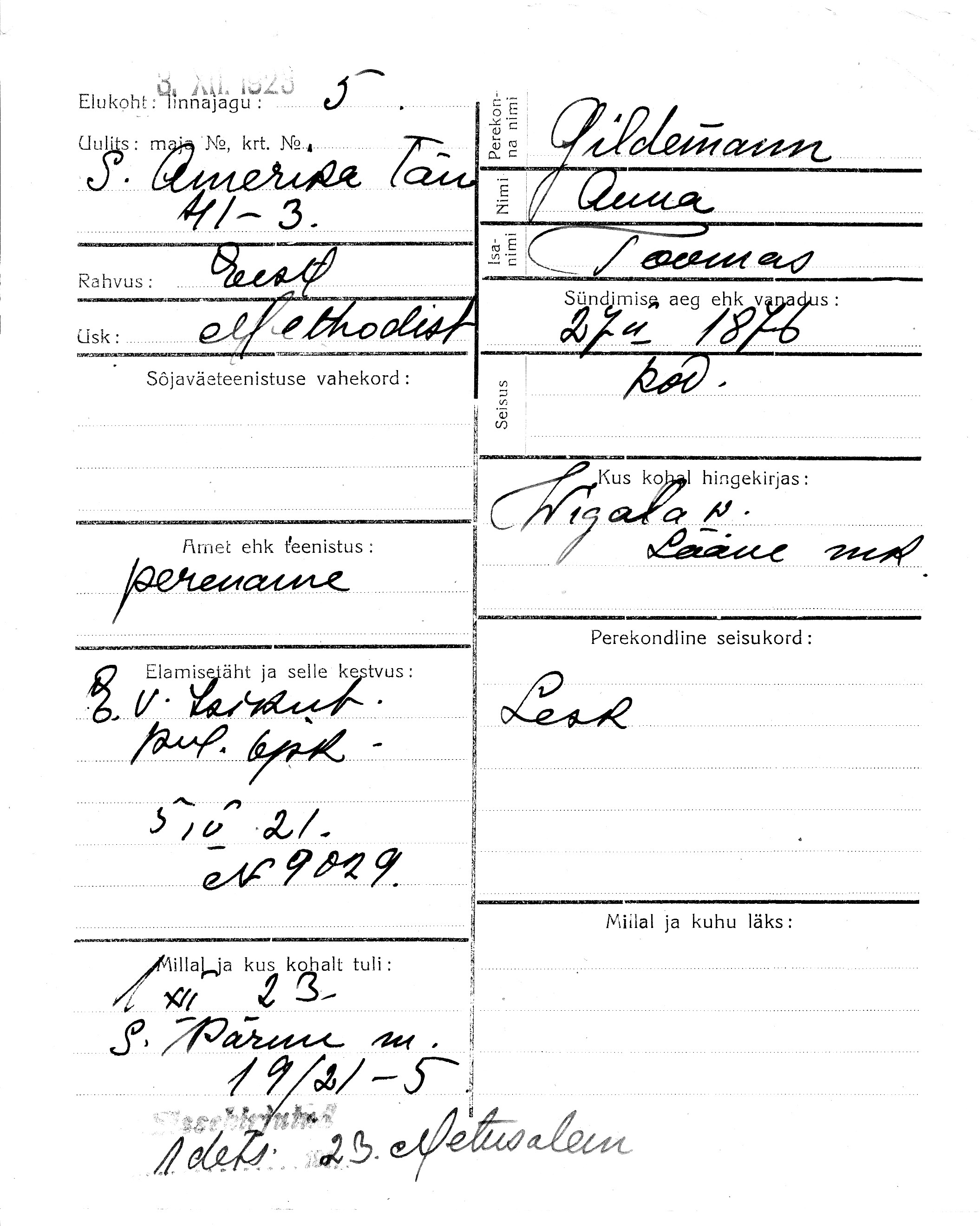 Gildemann, Anna, Toomas