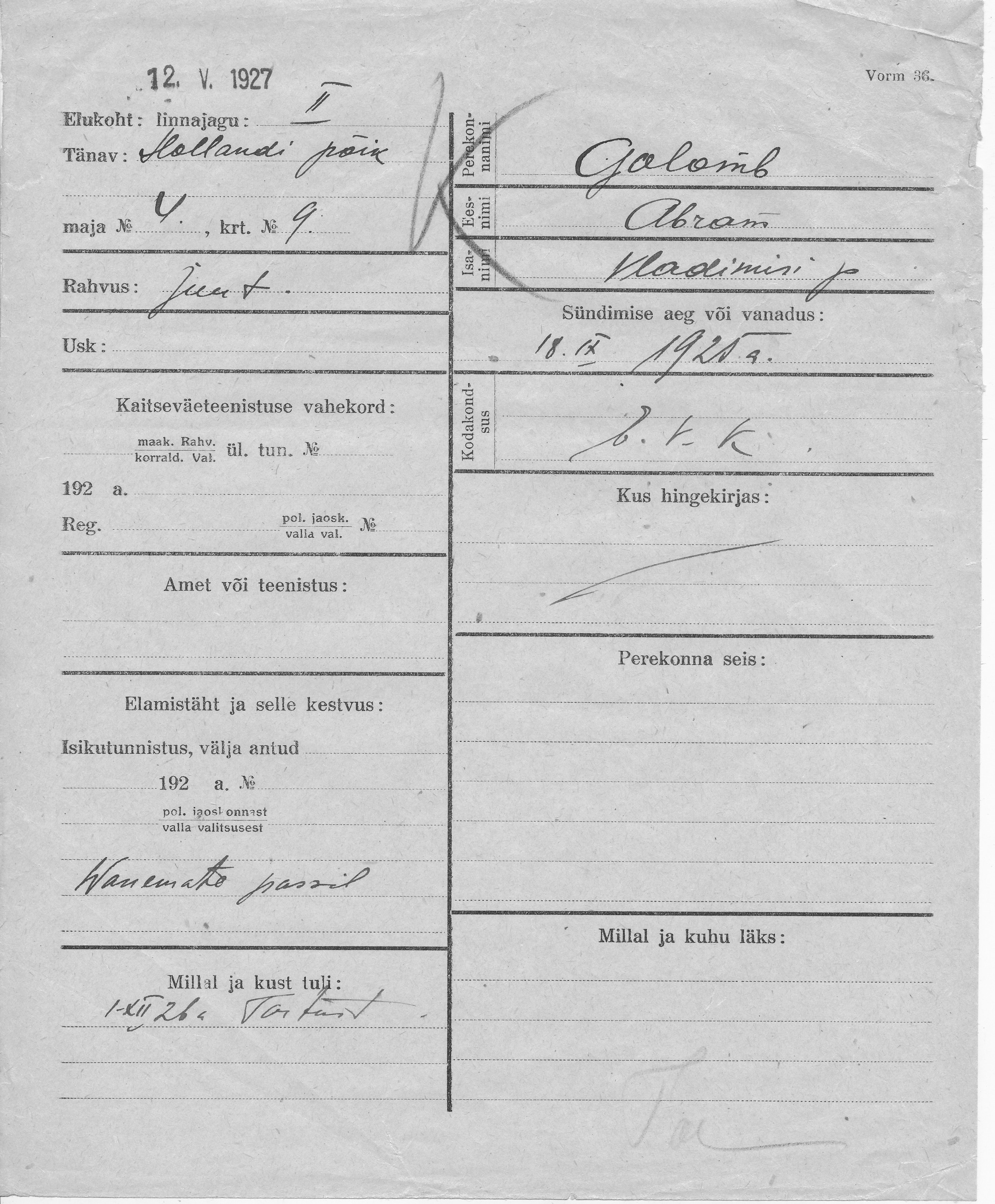 Golomb, Abram, Vladimir