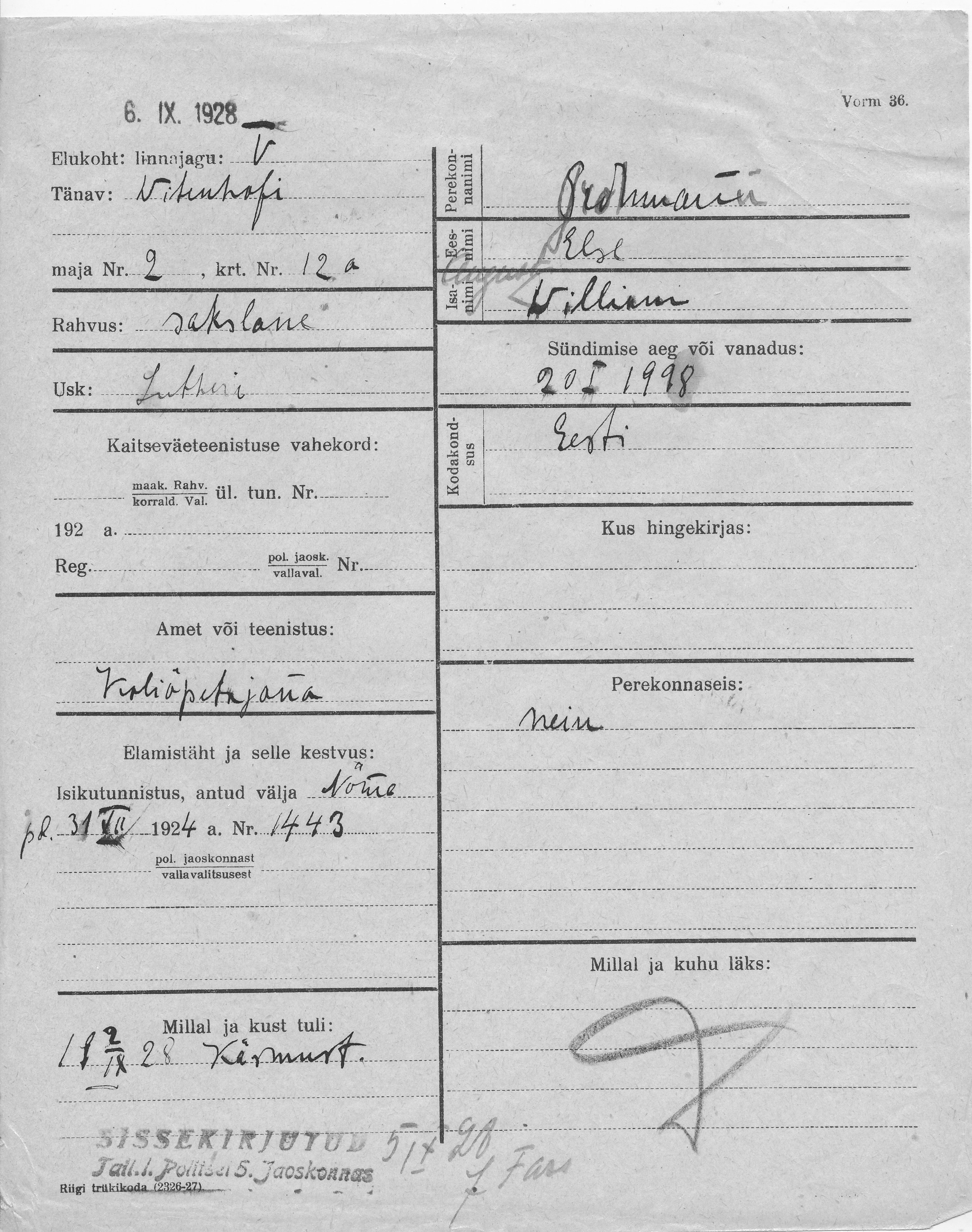 Grohmann, Else, August william