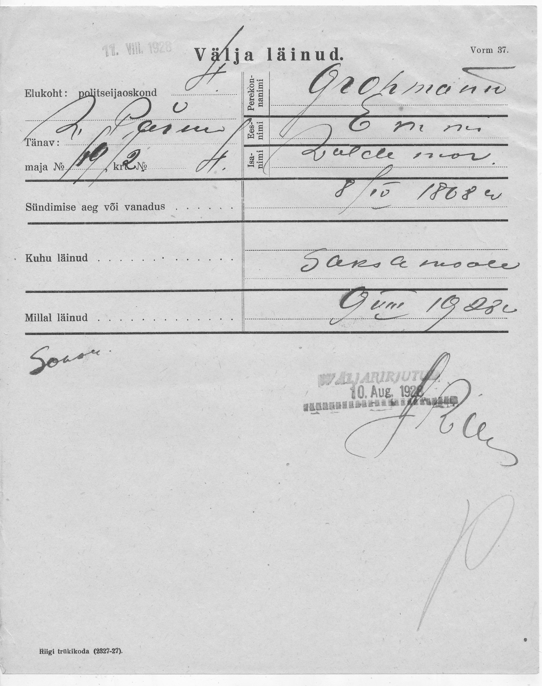 Grohmann, Emmi, Woldemar