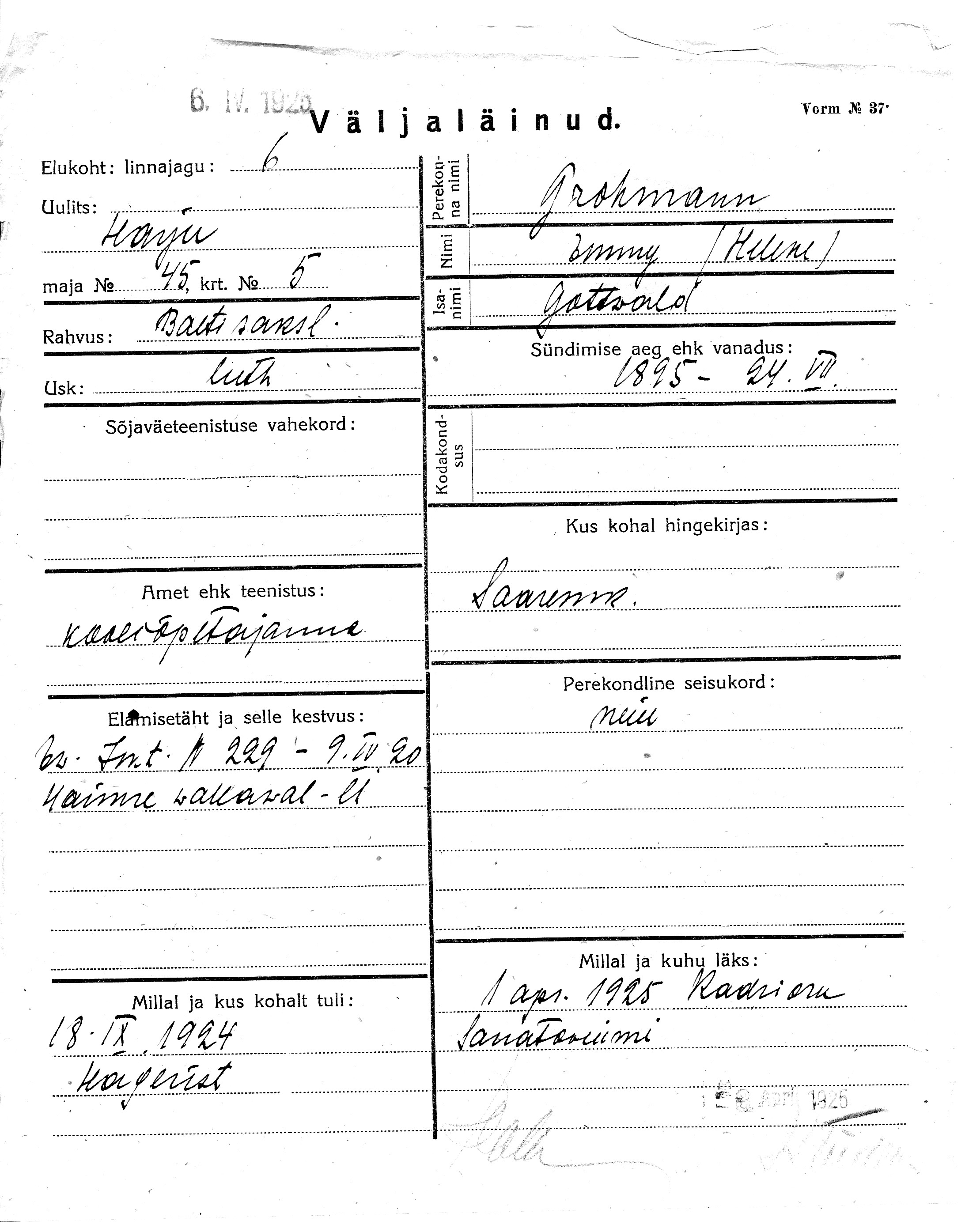 Grohmann, Emmy(helene), Gottwald