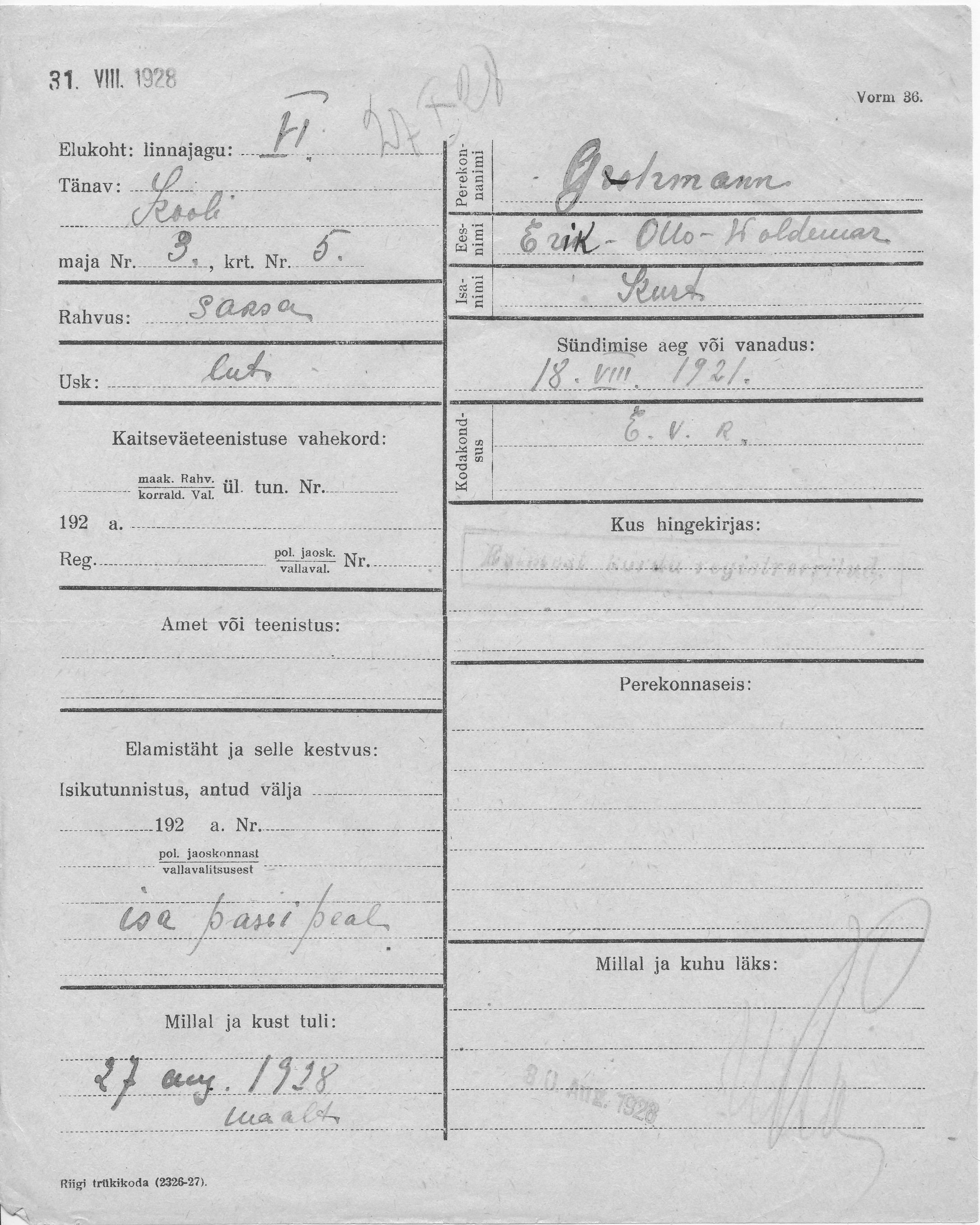 Grohmann, Erik-Otto-Woldemar, Kurt