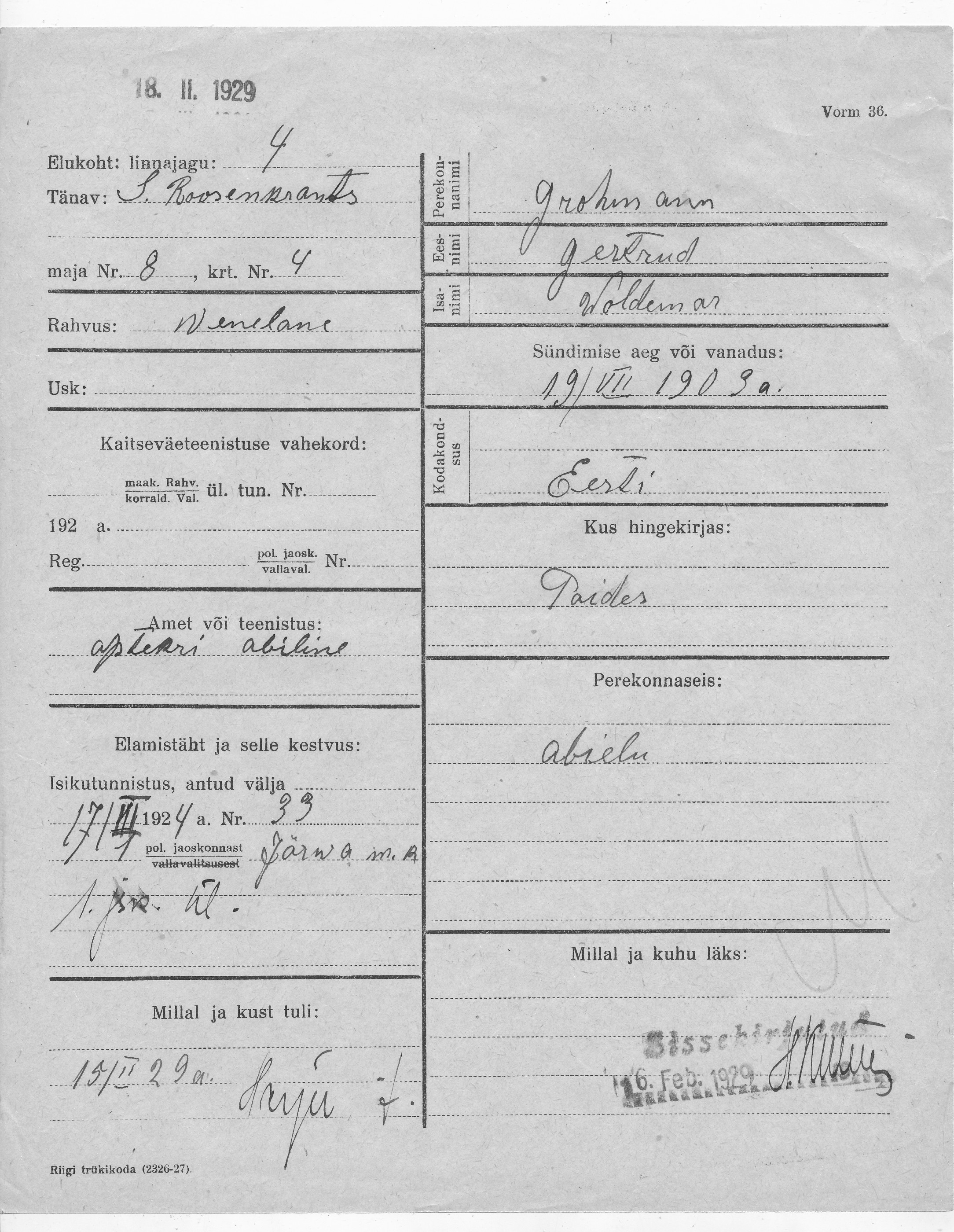 Grohmann, Gertrud, Woldemar