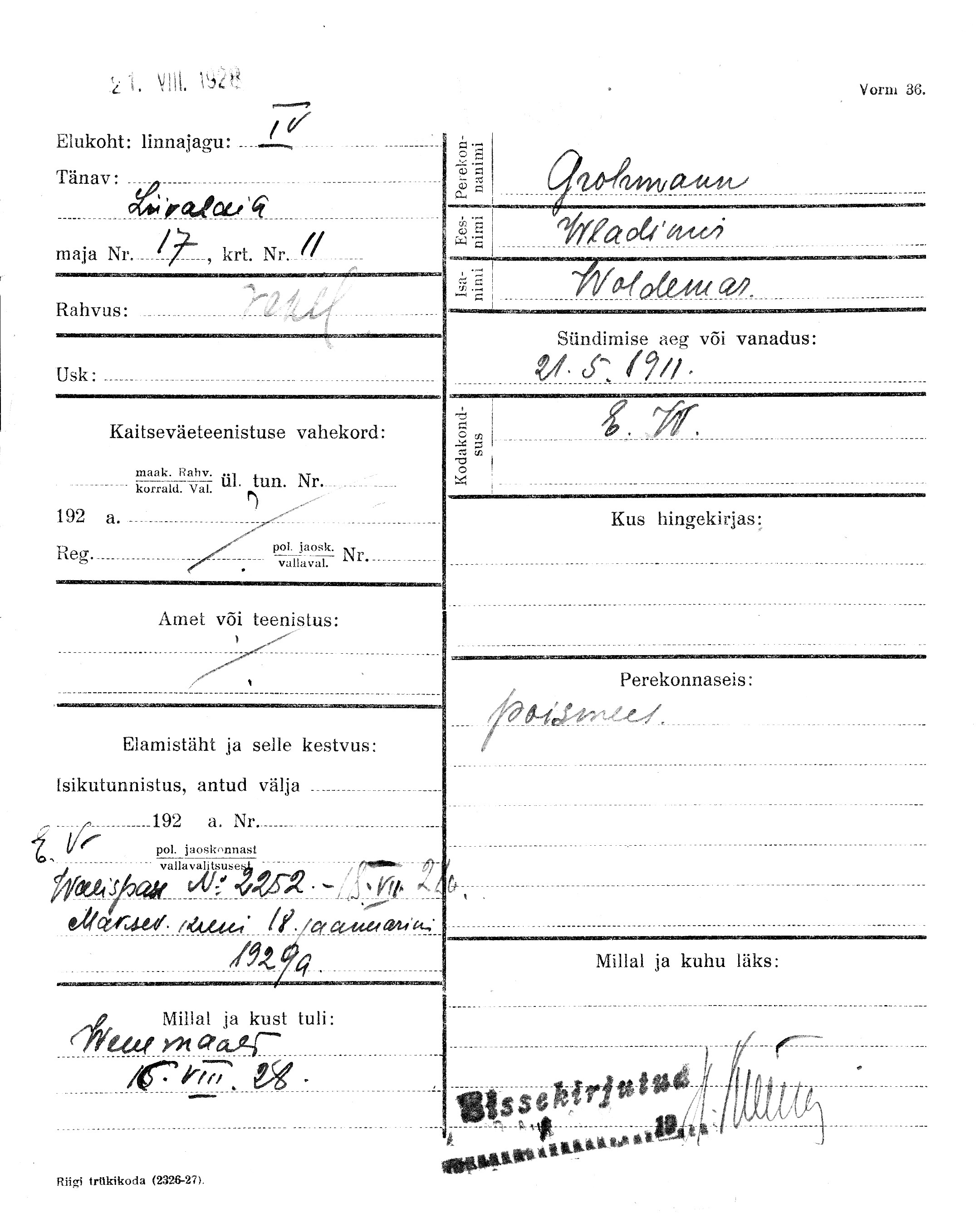 Grohmann, Wladimir, Woldemar