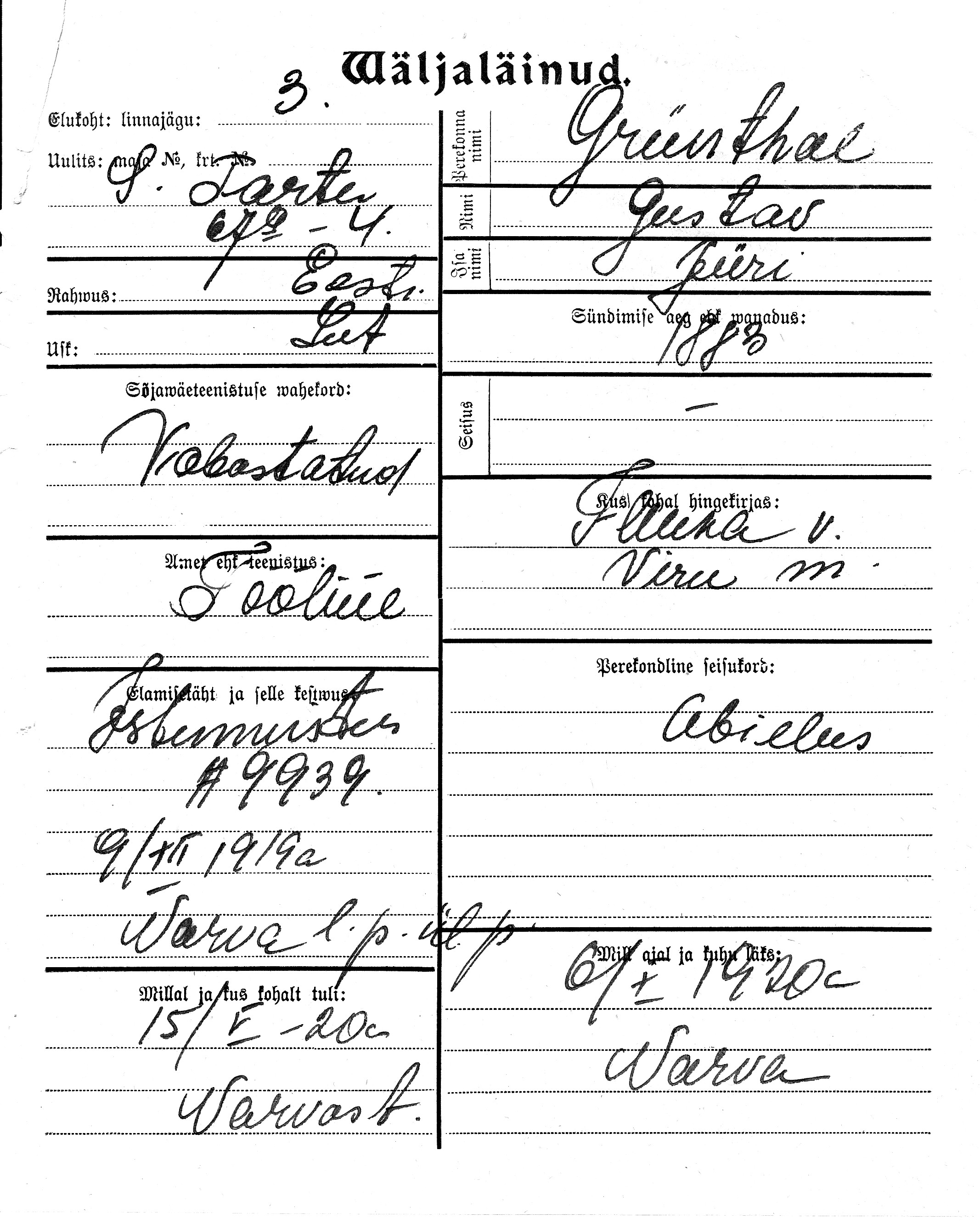 Grünthal, Gustav, Jüri