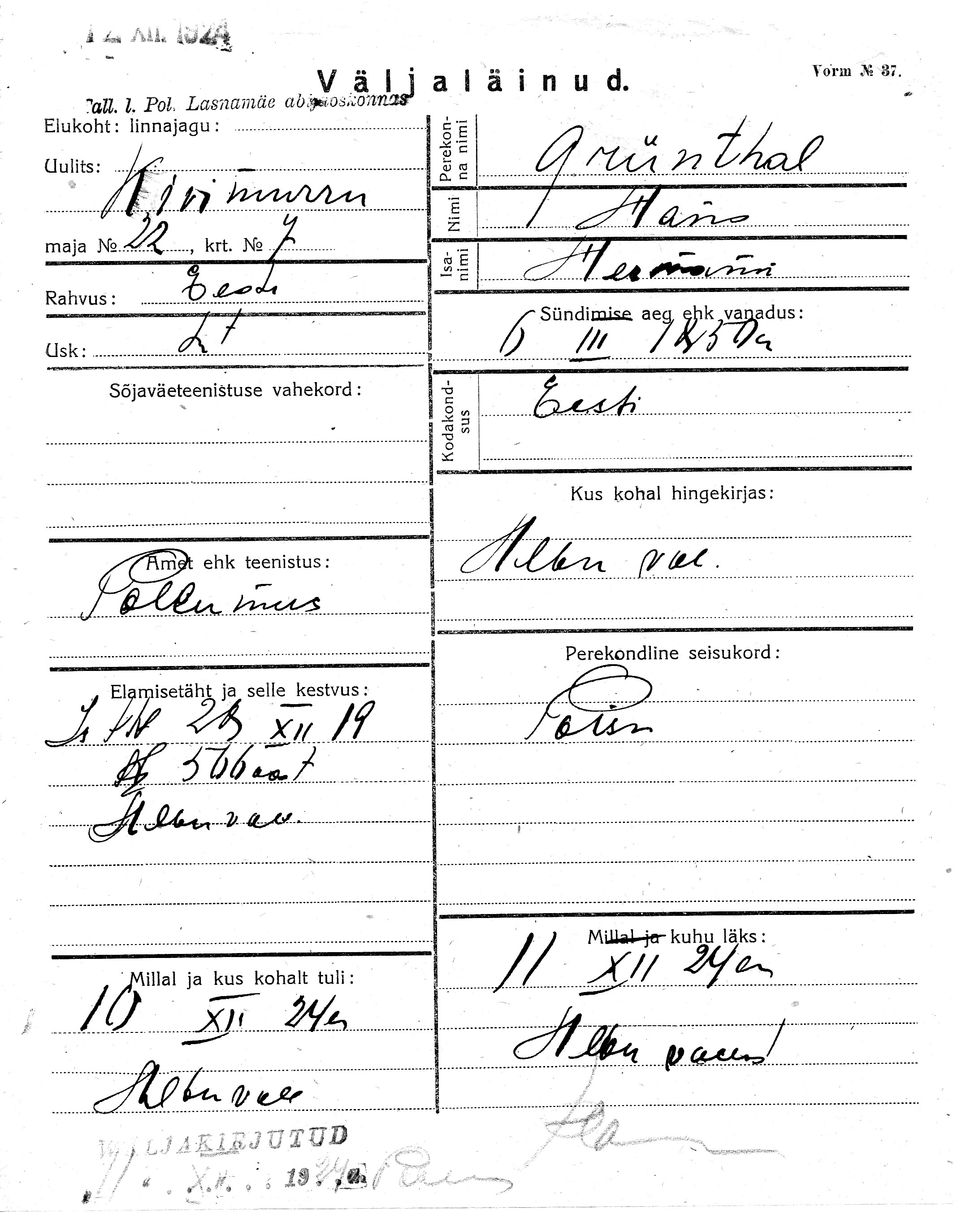 Grünthal, Hans, Hermann