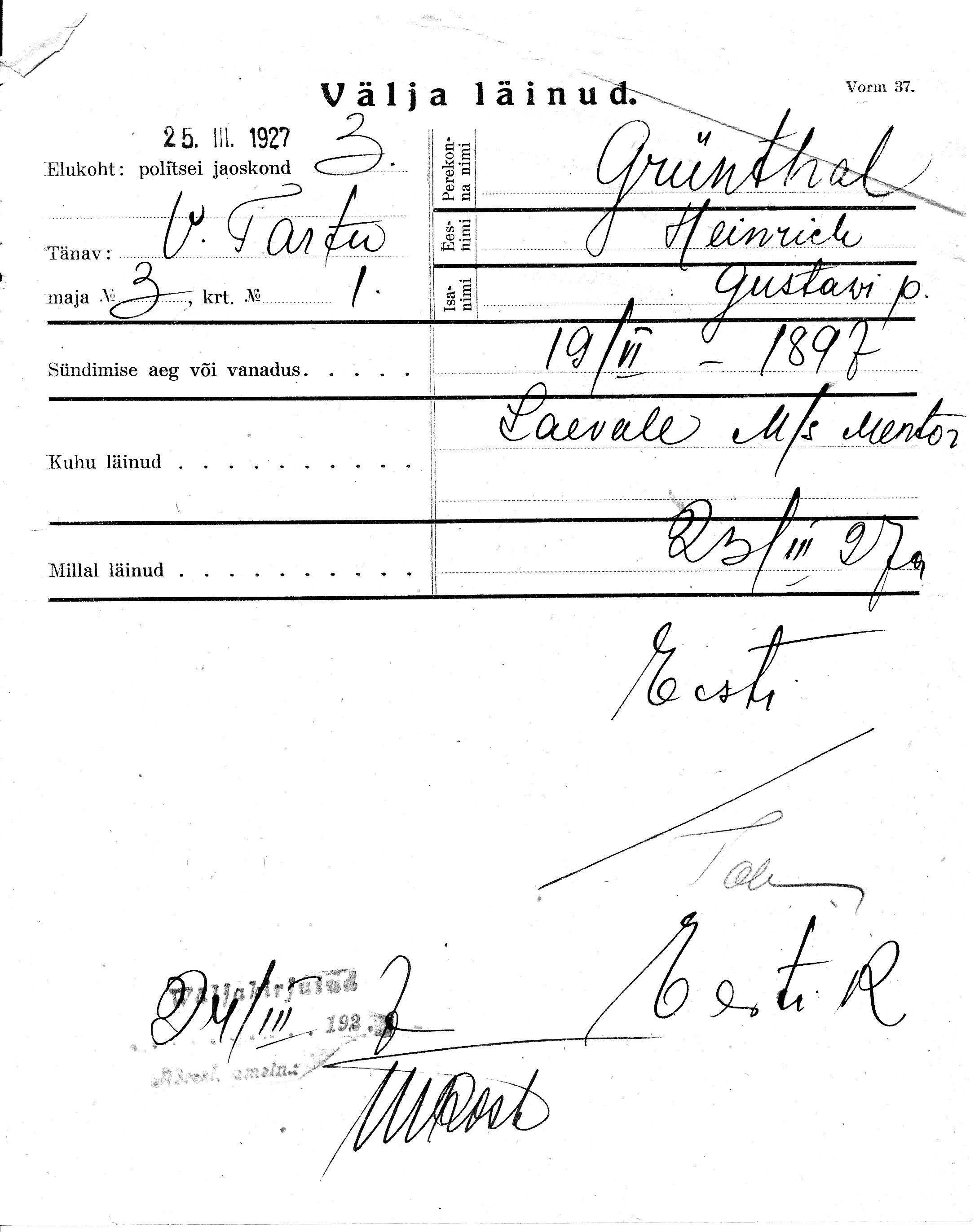 Grünthal, Heinrich, Gustav