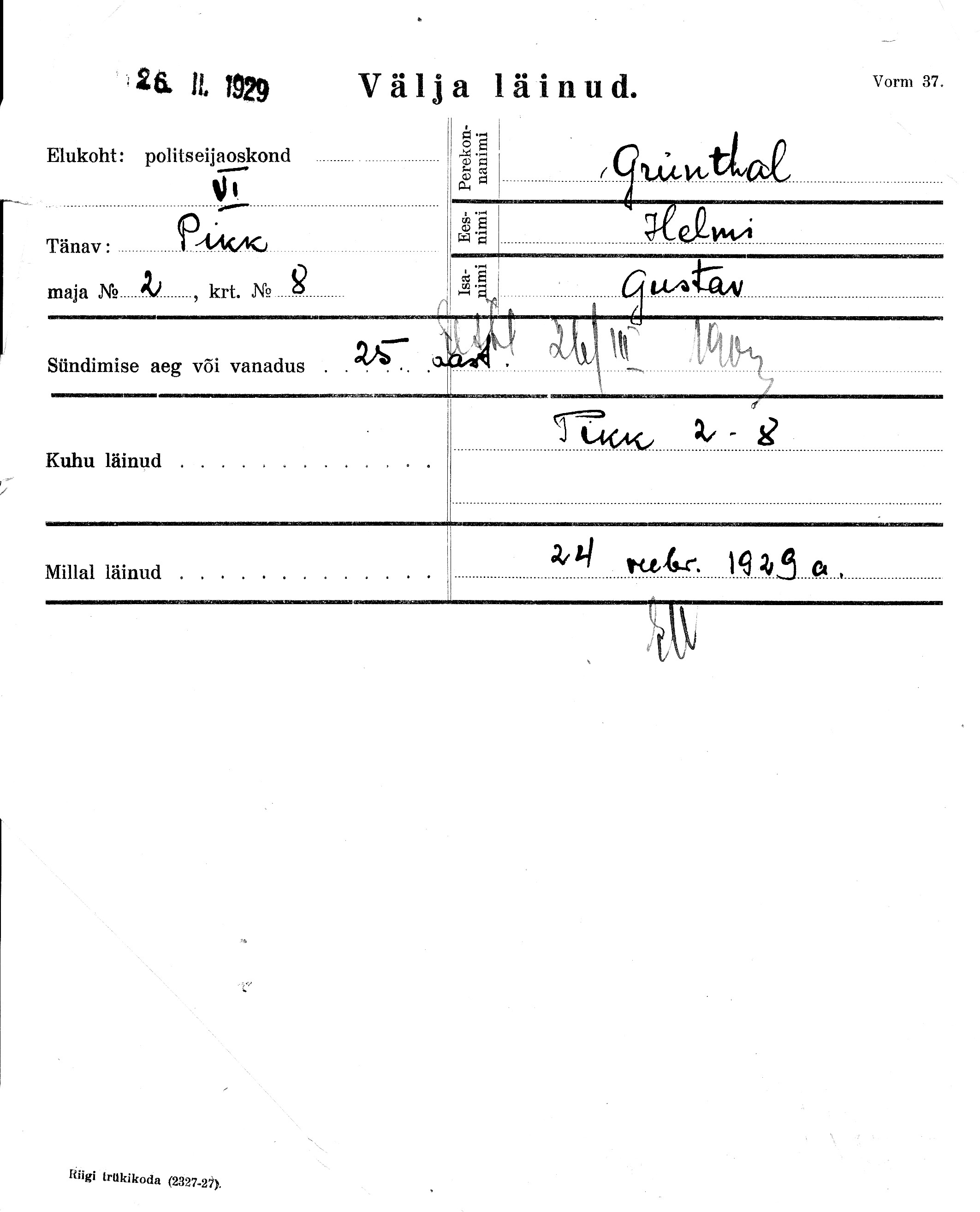 Grünthal, Helmi, Gustav