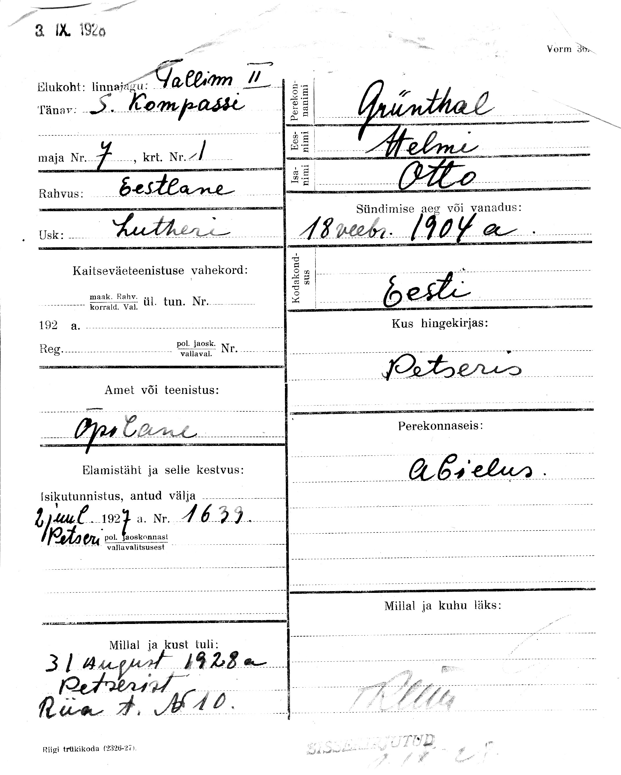 Grünthal, Helmi, Otto