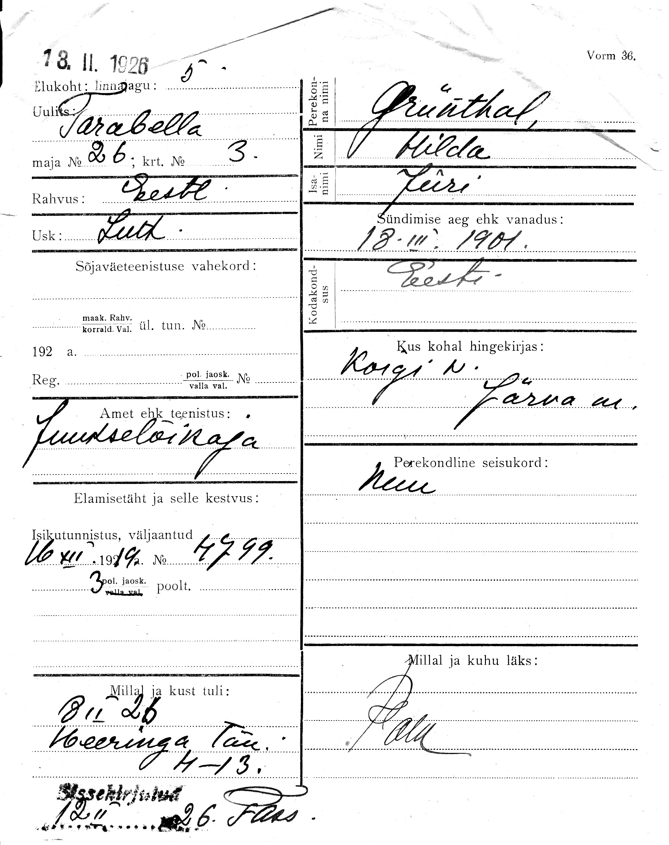 Grünthal, Hilda, Jüri