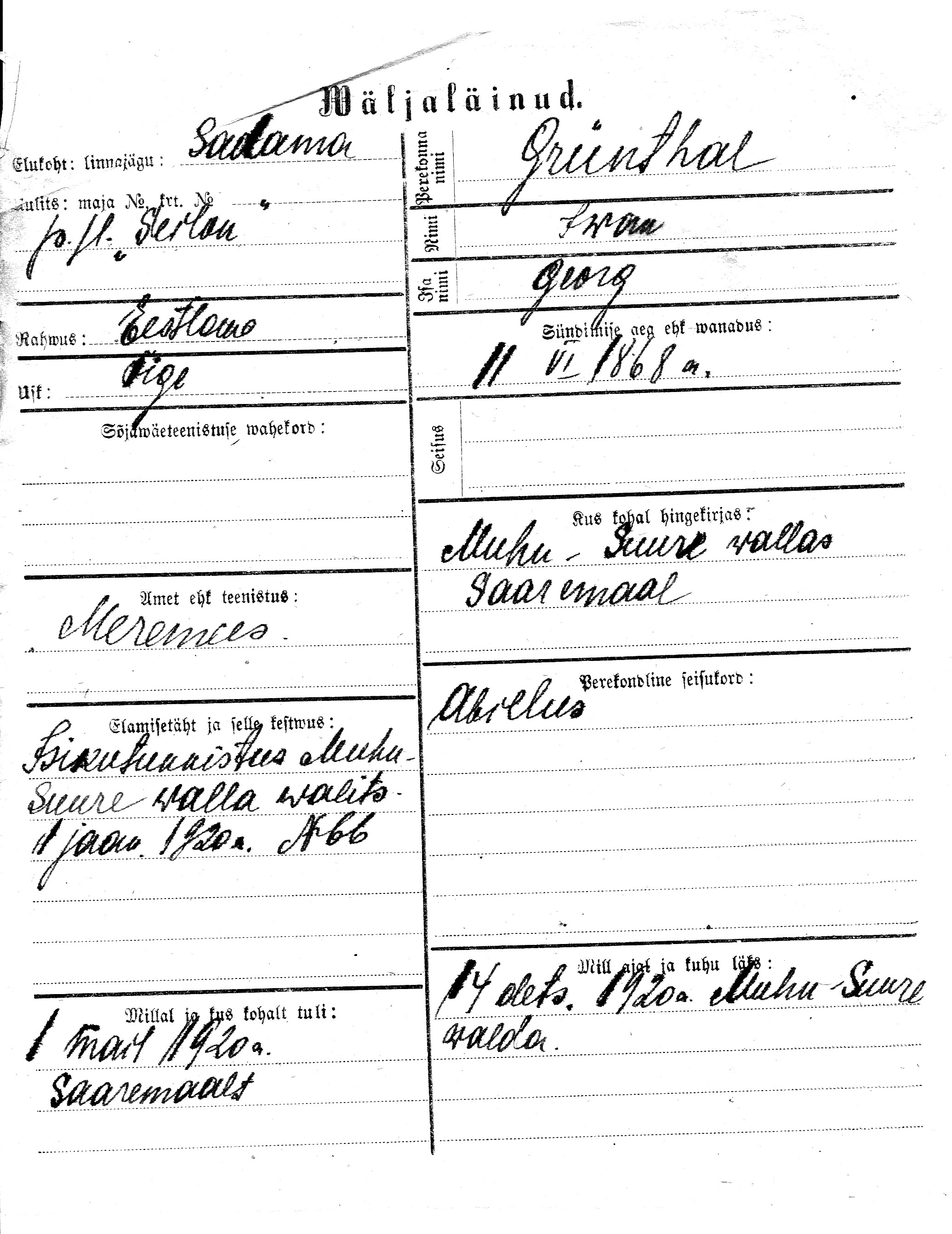 Grünthal, Iwan, Georg