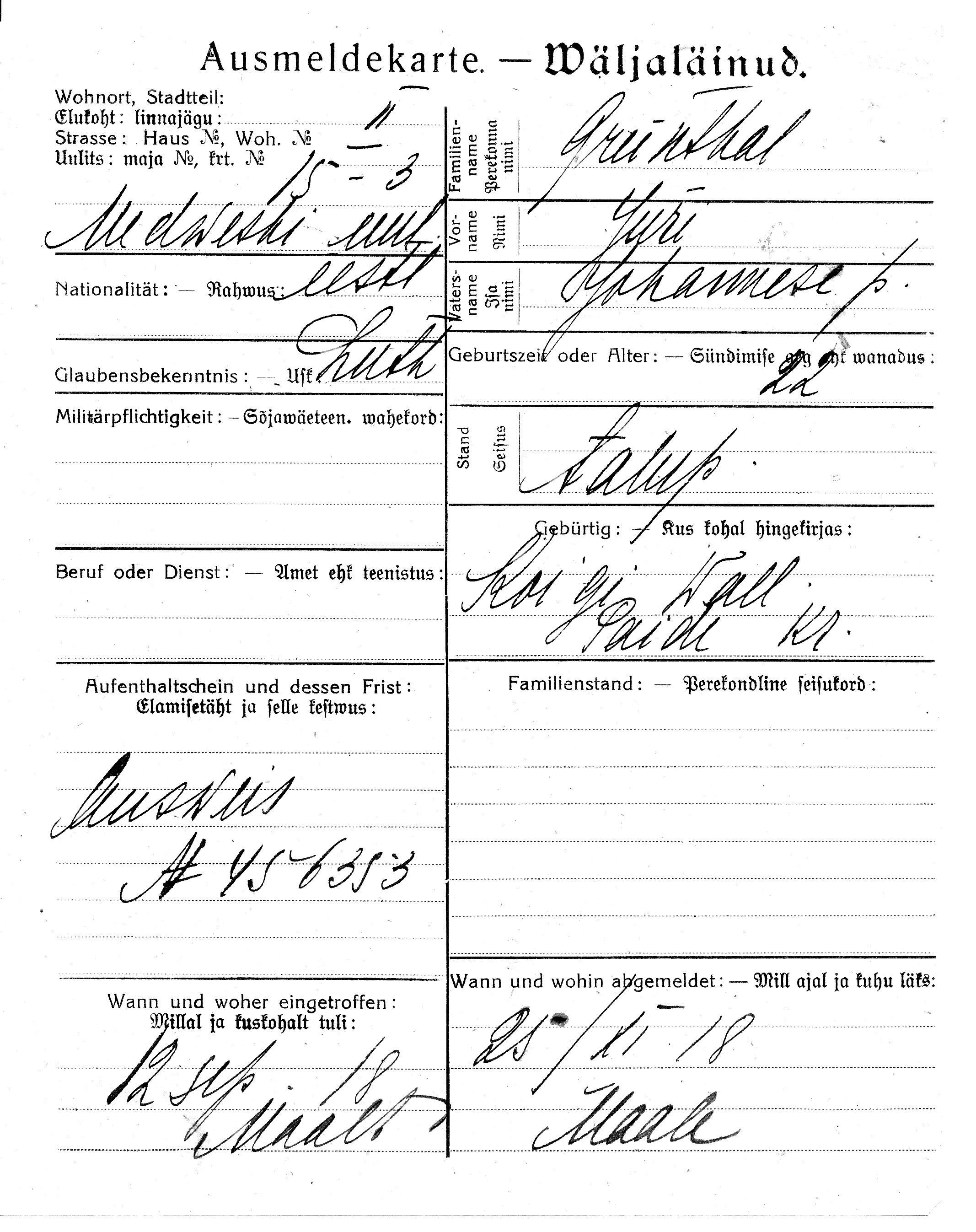 Grünthal, Jüri, Johannes