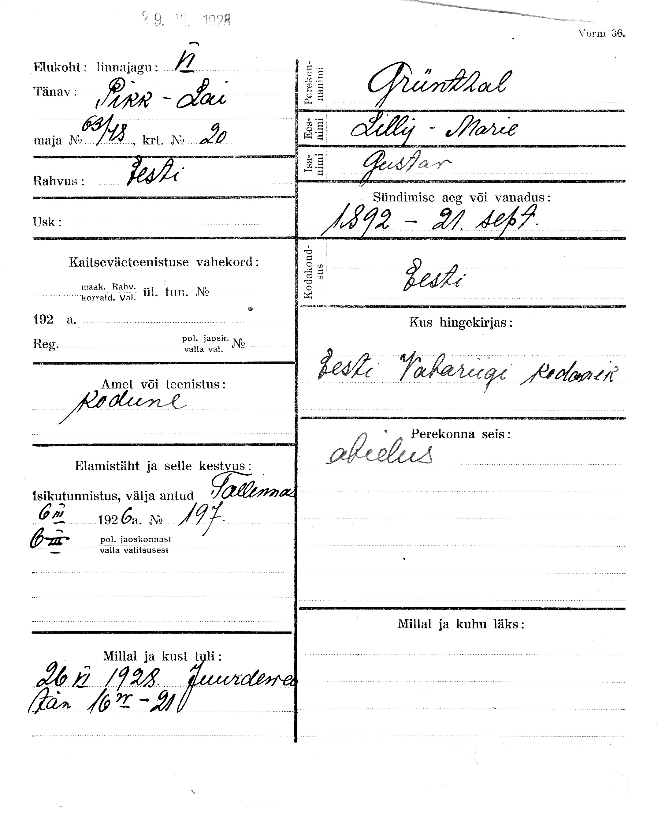 Grünthal, Lilly-Marie, Gustav