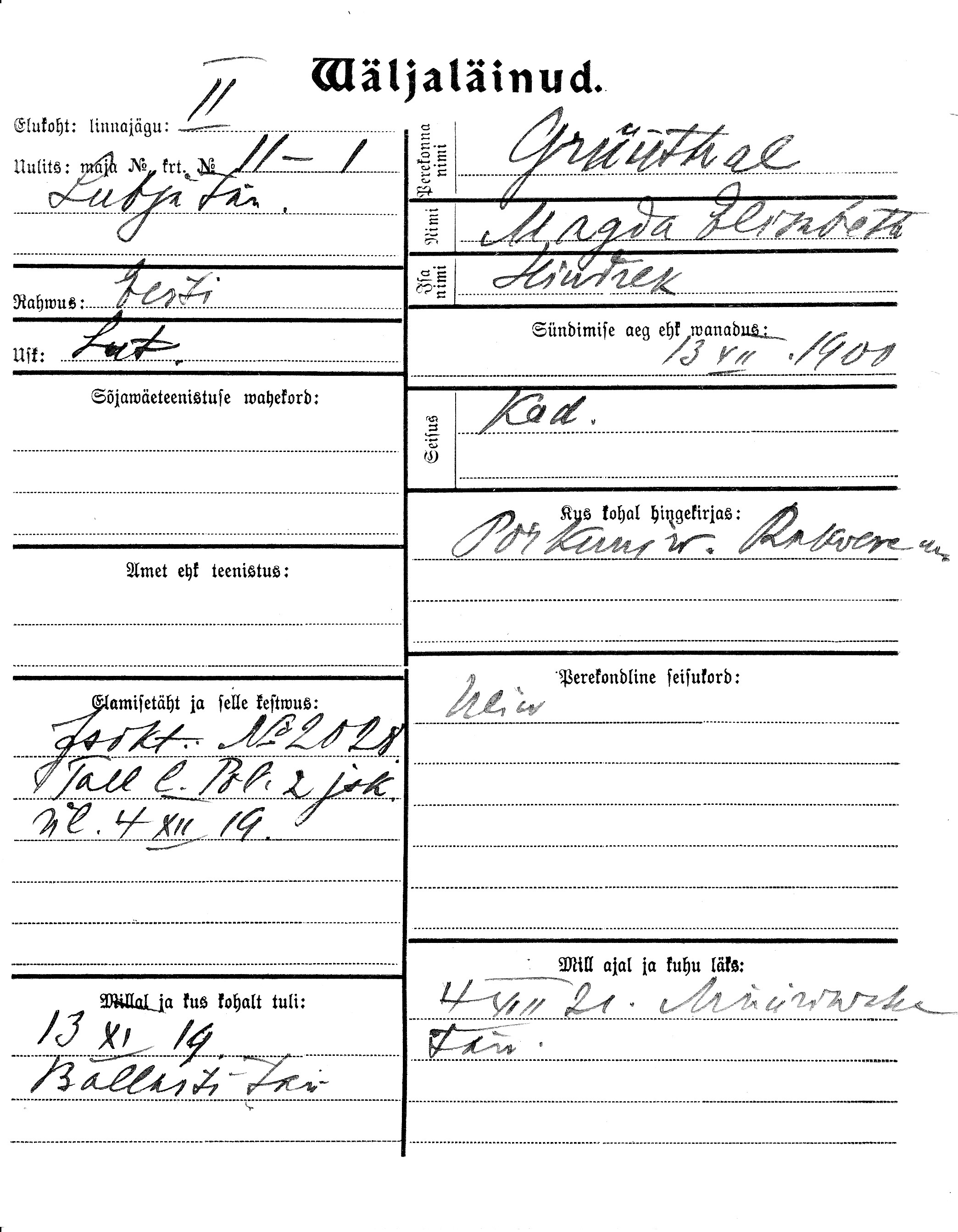 Grünthal, Magda elisabeth, Hindrek