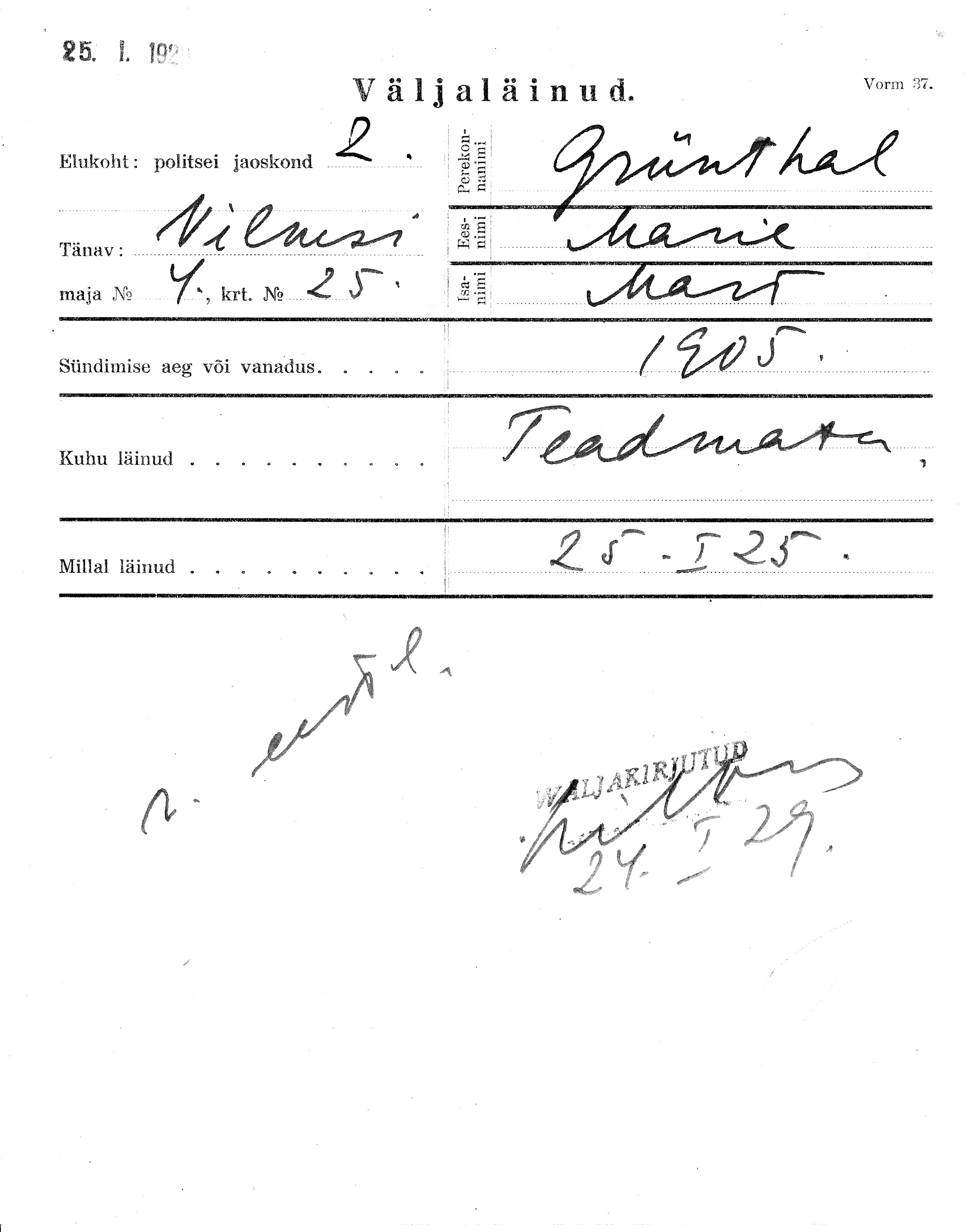 Grünthal, Marie, Mart