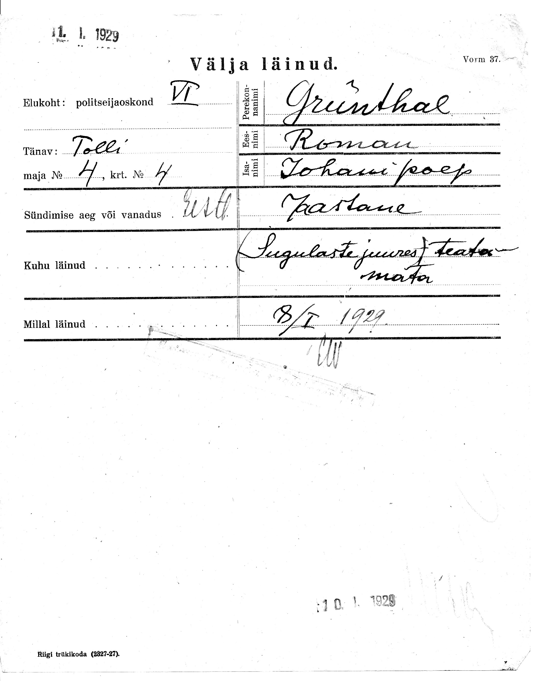 Grünthal, Roman, Johan