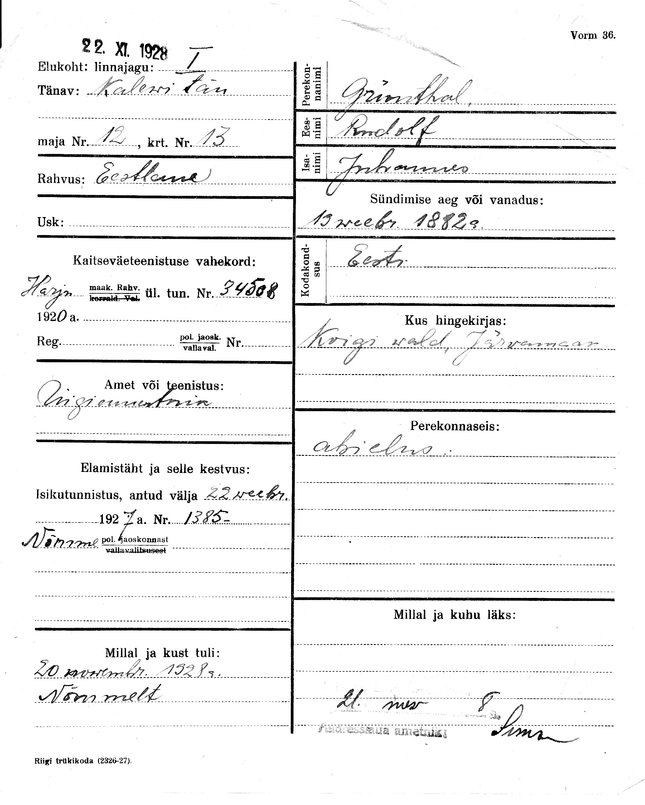 Grünthal, Rudolf, Johannes